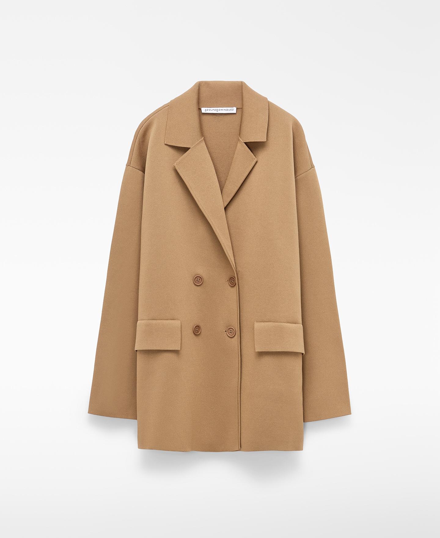 Blazer Sastre de Malha com Ombro Caído Camel-5