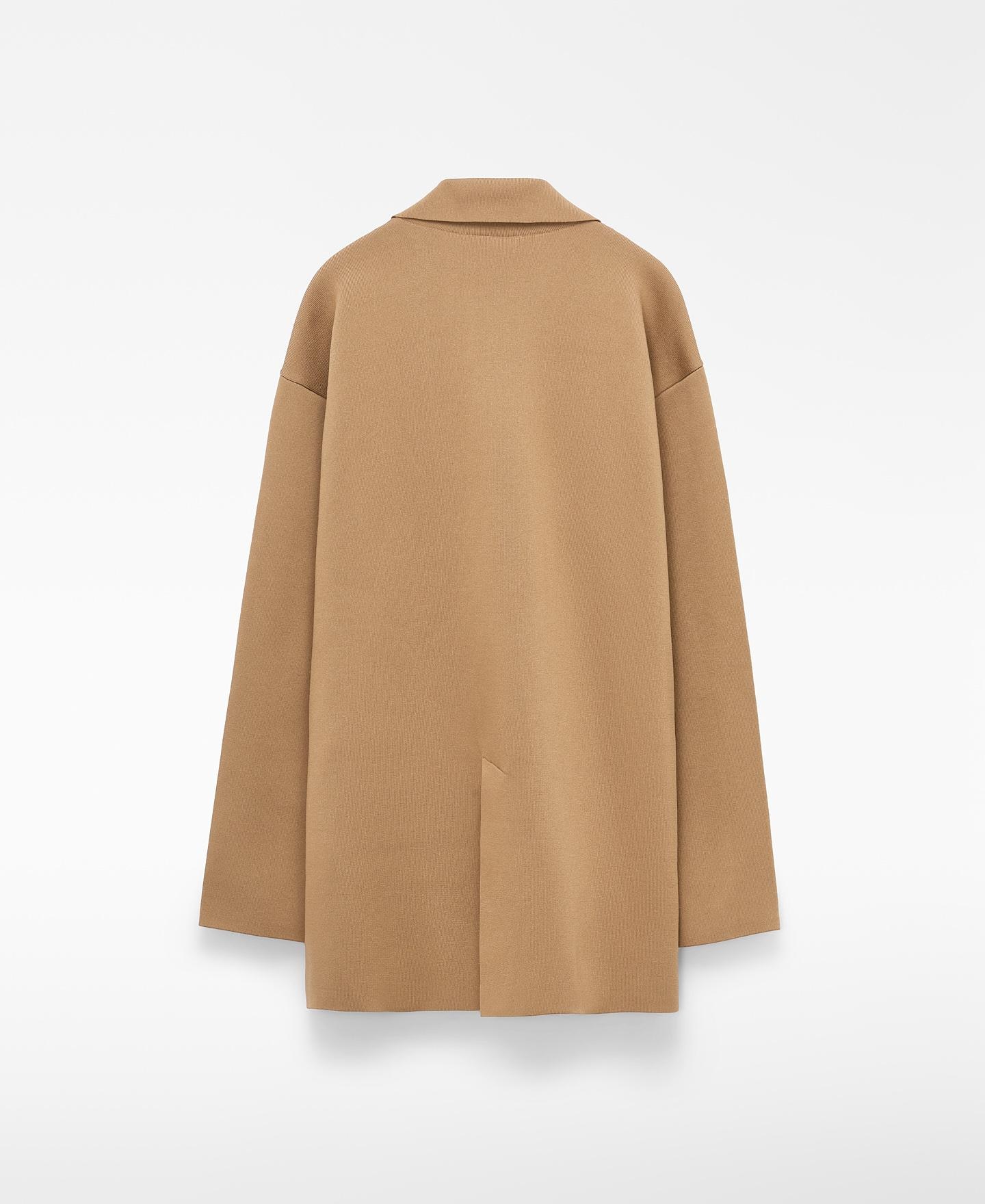 Blazer Sastre de Malha com Ombro Caído Camel-6
