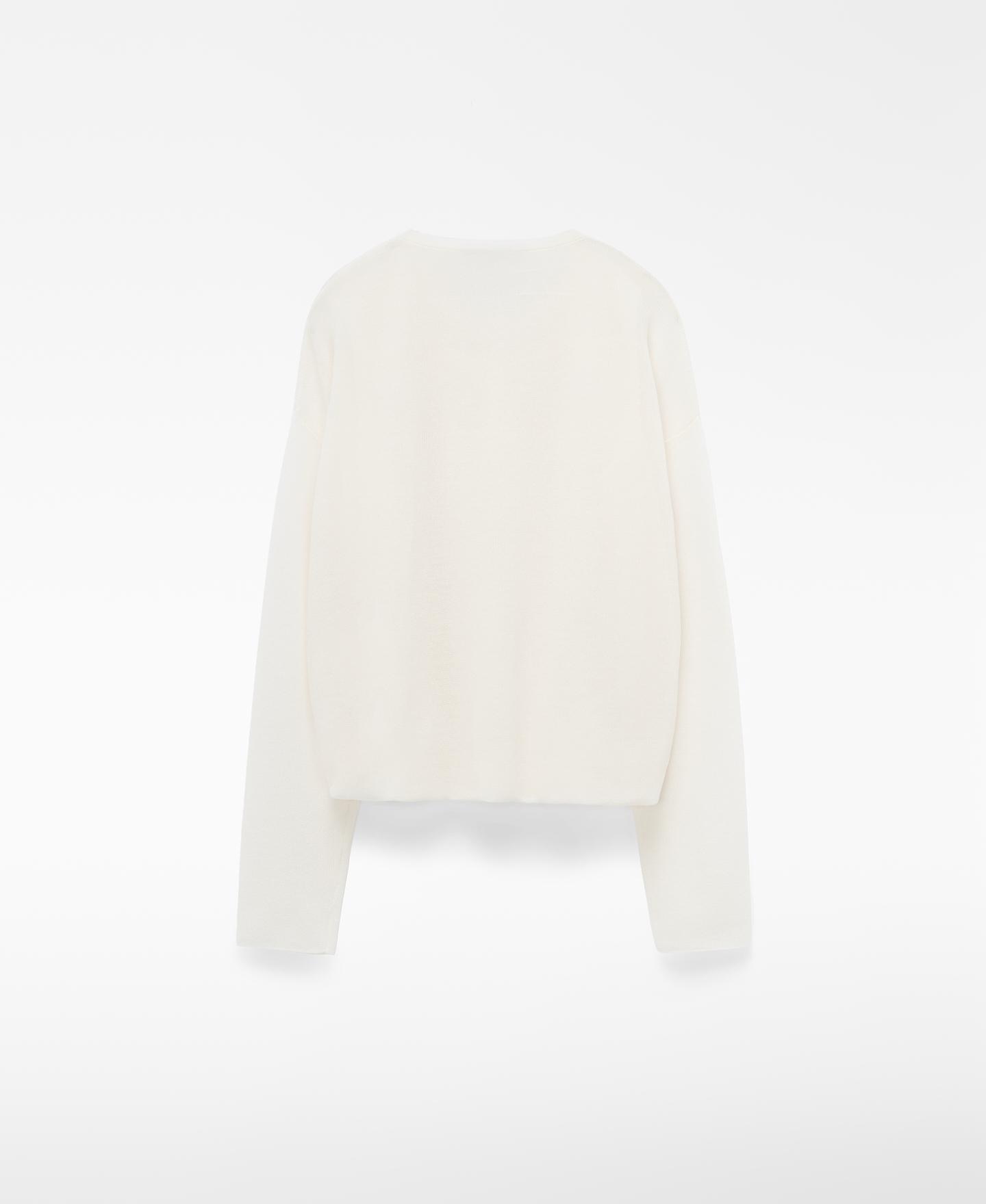 Cardigan com Gola Redonda e Botões Frontais Natural-6