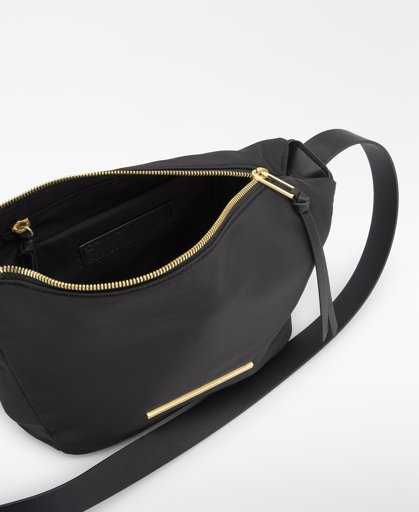 Mala a Tiracolo Pequena Orión com Fecho Zip Preto-3