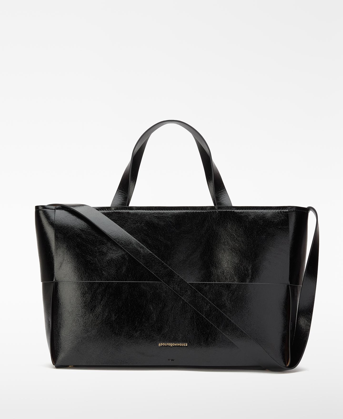 Imagem 0 de Shopper Horizonte com Fecho Zip e Textura Craquelada