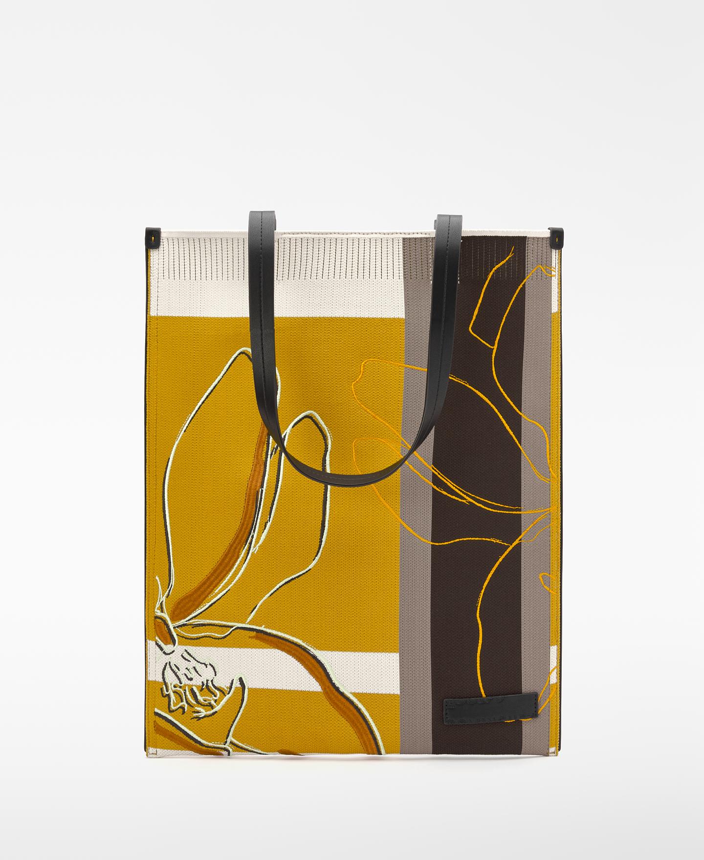 Imagem 0 de Shopper Plano Estampado com Bordados