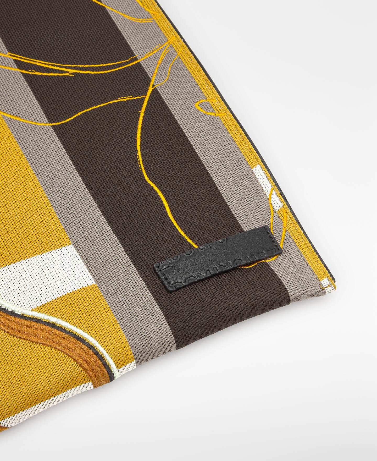 Shopper Plano Estampado com Bordados Cinzento / Amarelo-3