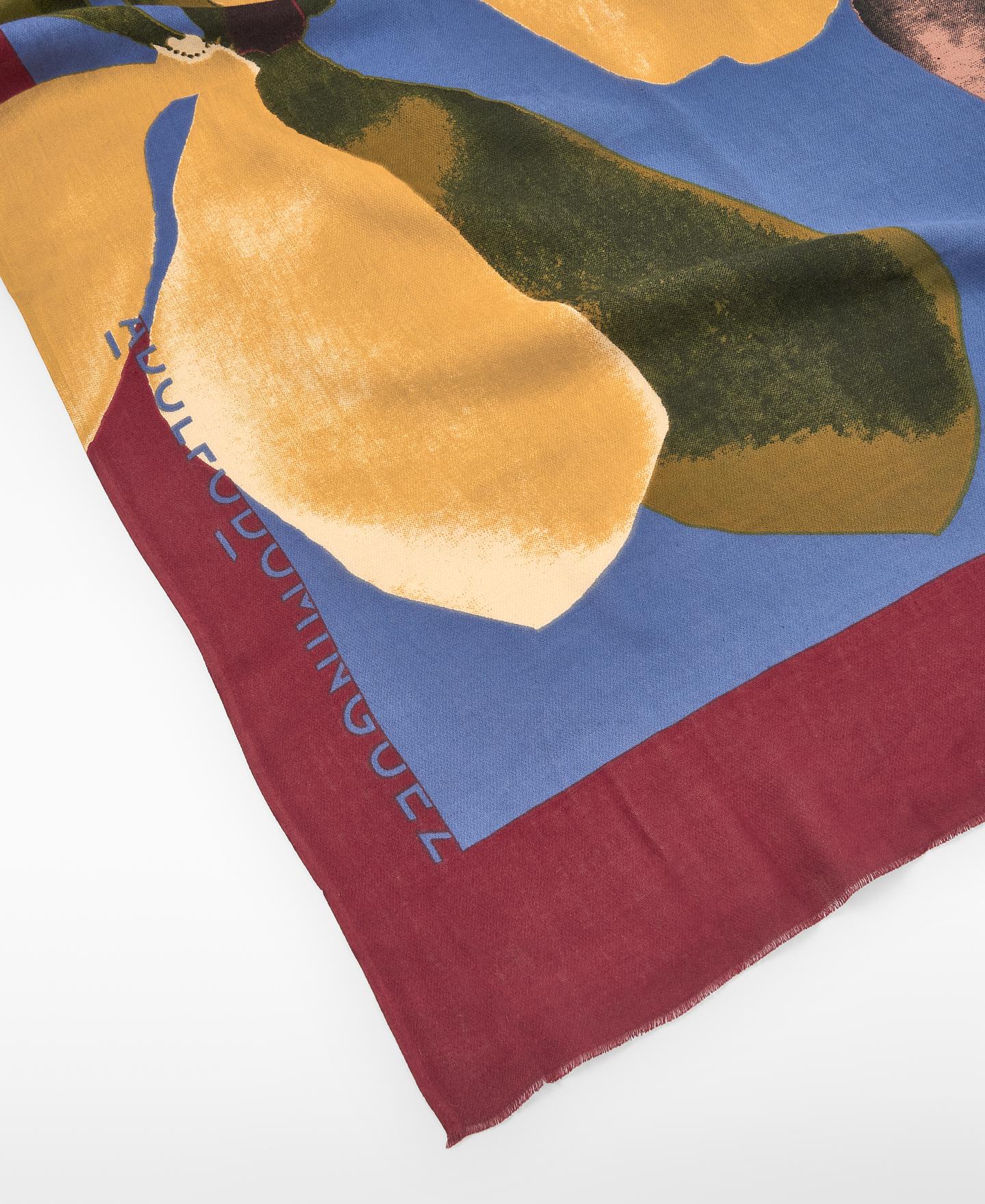 Xaile com Estampado de Magnólias e Logo Estampado Multicolor-3