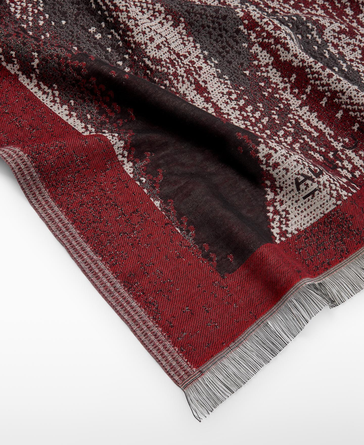 Écharpe Tipo Xaile Estampada em Jacquard de Algodão Vermelho-3