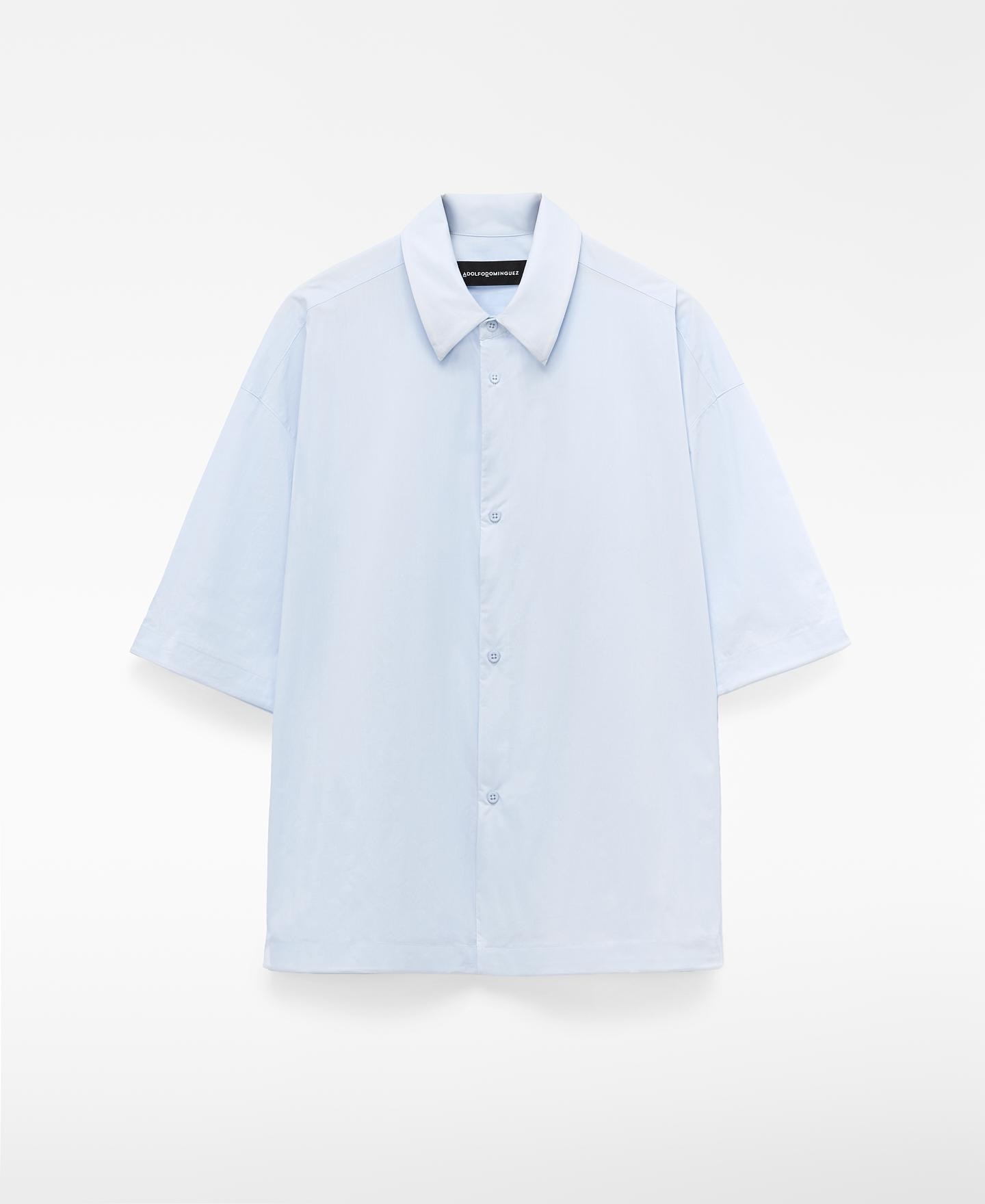 Camisa Oversize de Manga Curta Corte Boxy Azul-5