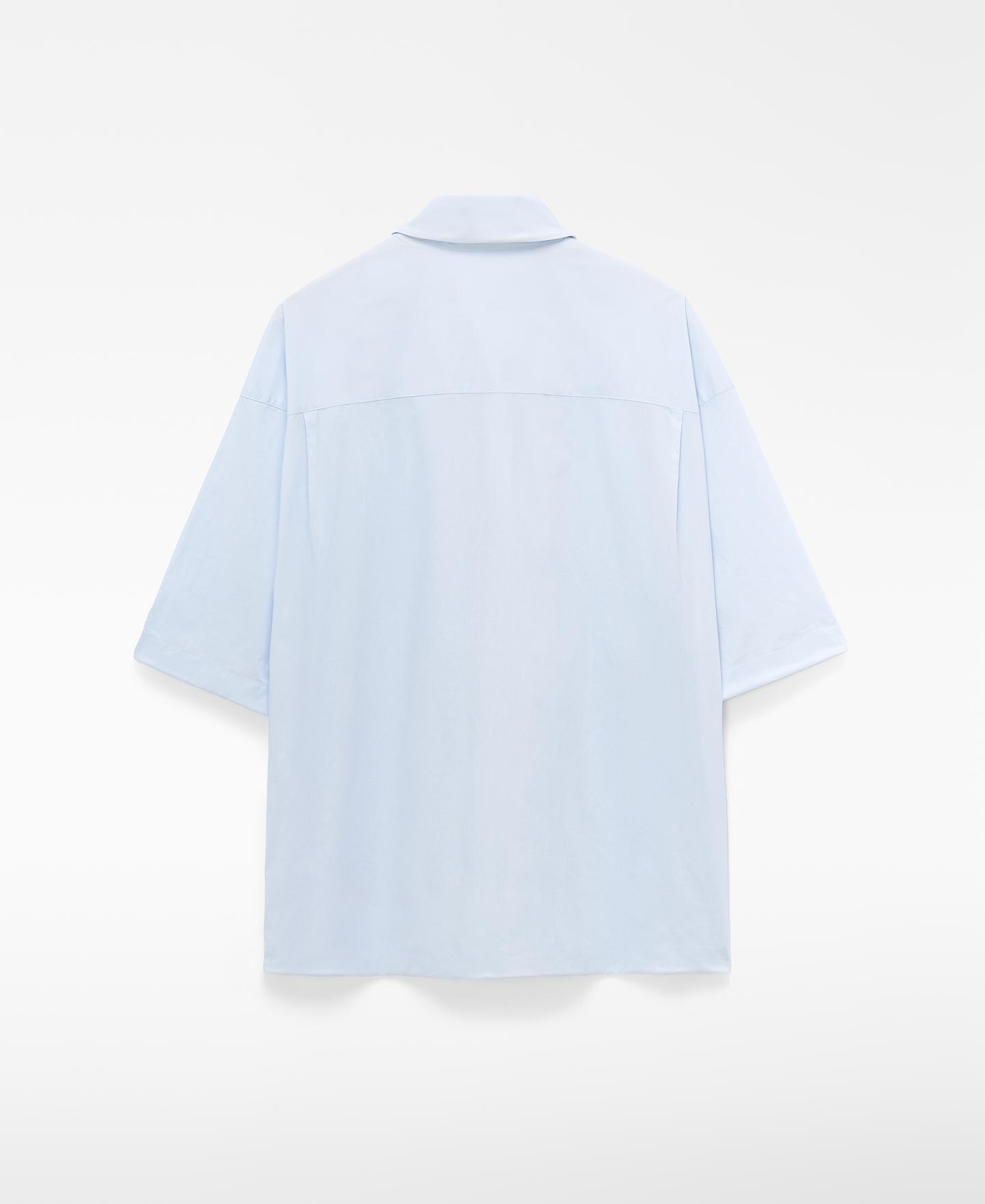 Camisa Oversize de Manga Curta Corte Boxy Azul-6