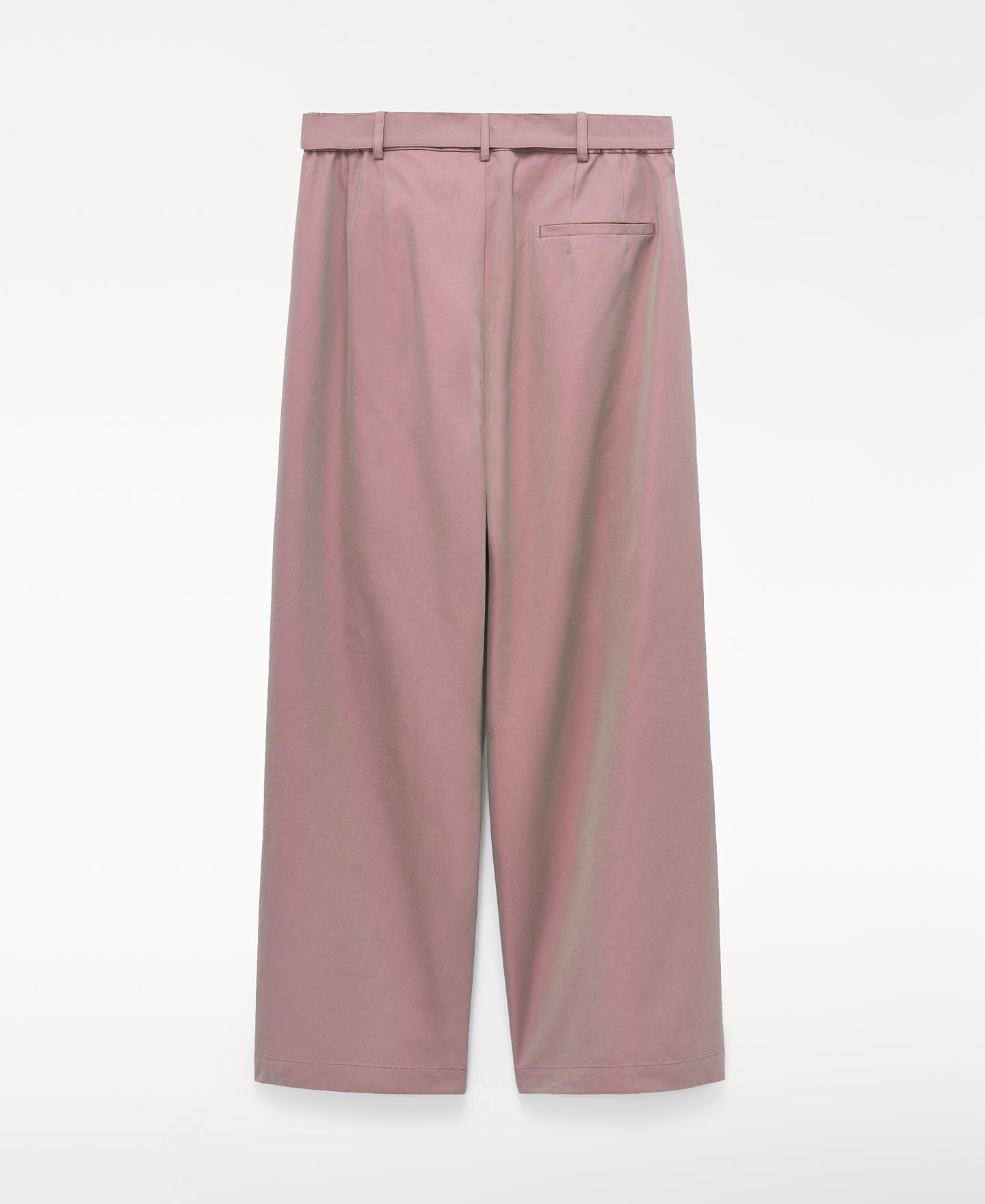 Calças Relaxed Fit Efeito Tornasolado Rosa-6