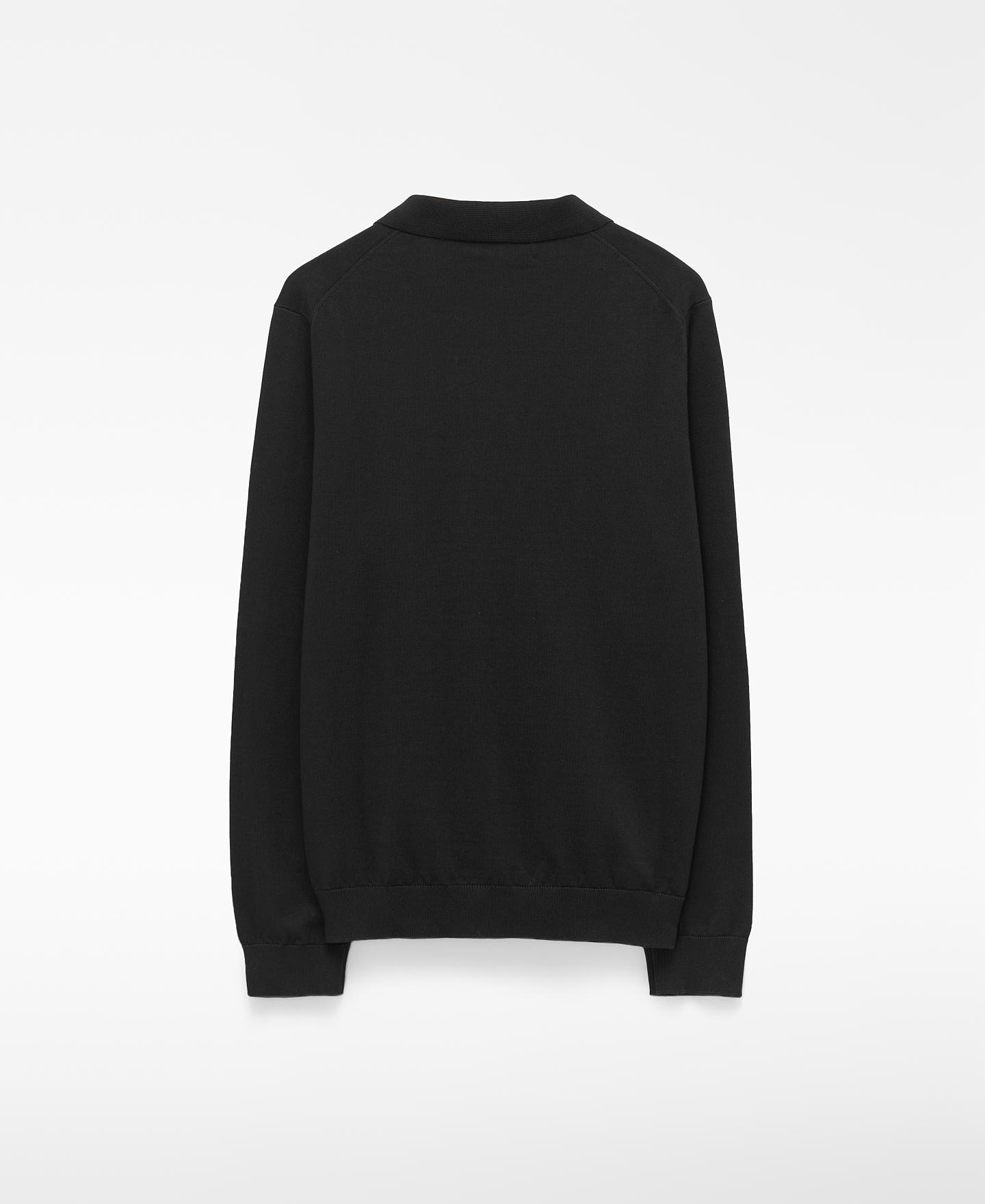Polo de Manga Comprida em Algodão Orgânico Preto-6