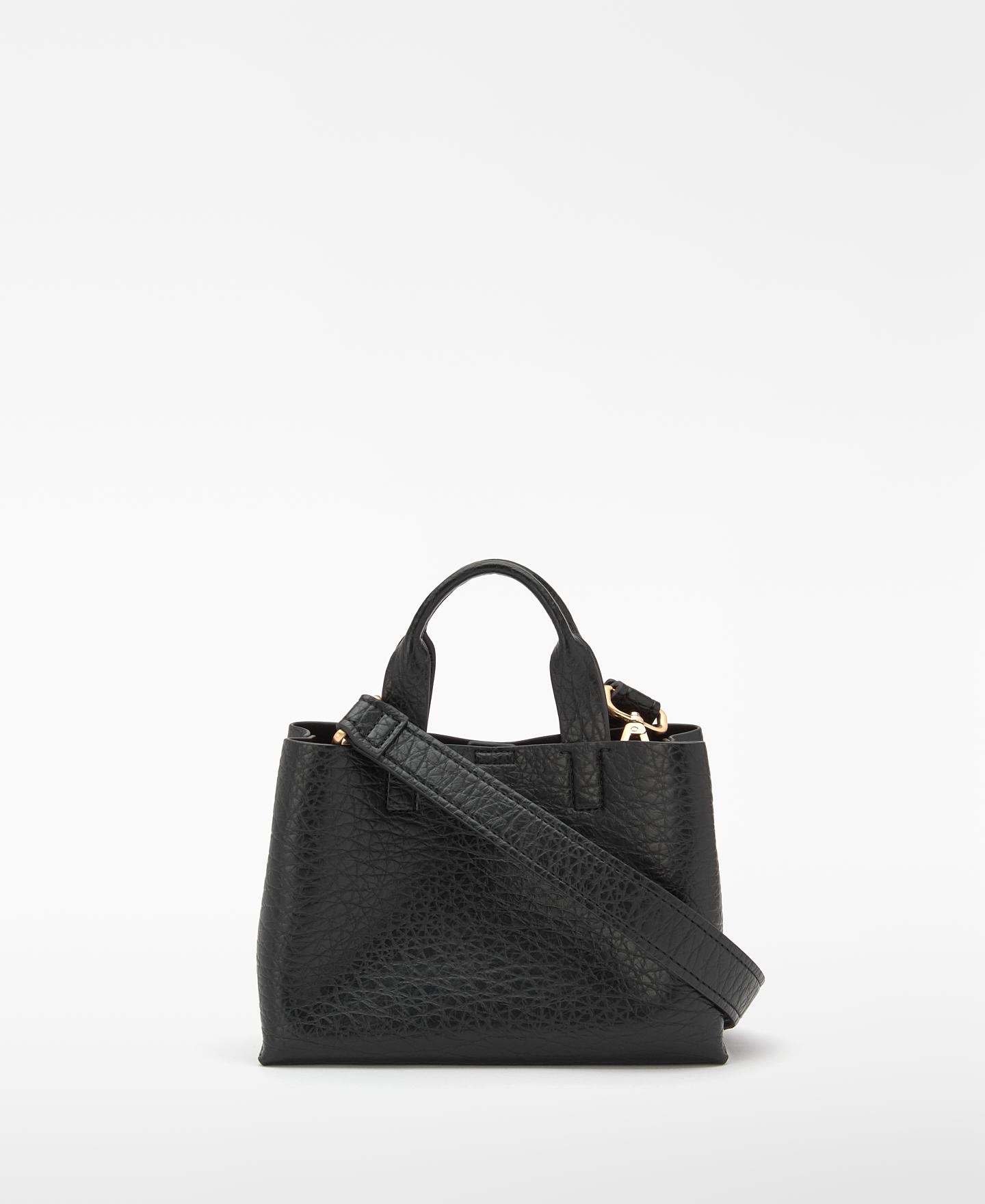 Mini Shopper Mica com Alça de Mão Preto-2
