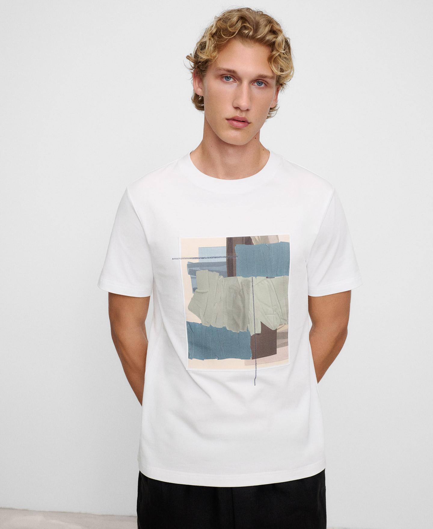 Imagem 0 de T-shirt de Manga Curta de Algodão Relaxed Fit e Gola Redonda