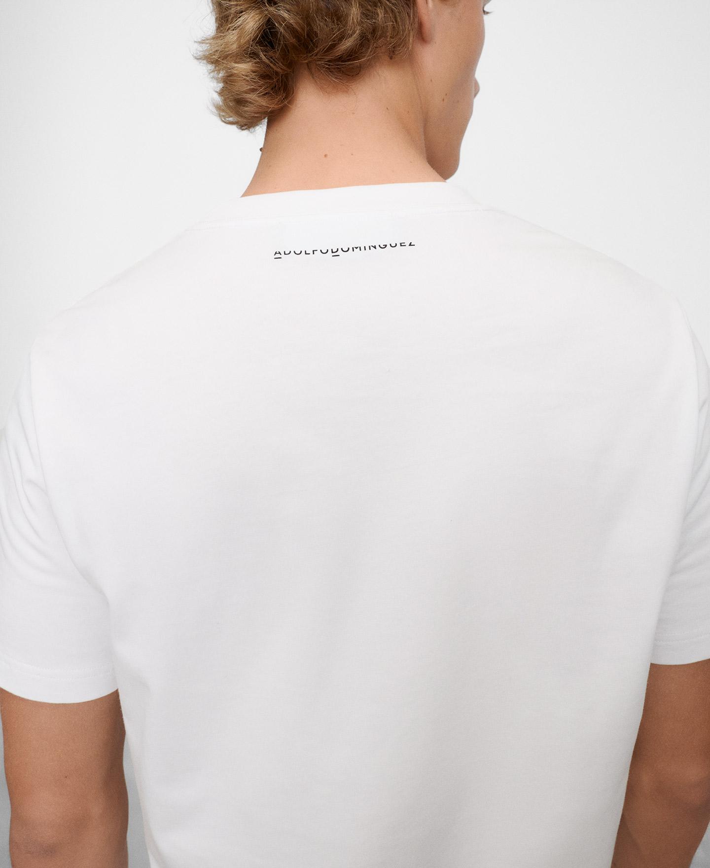 T-shirt de Manga Curta de Algodão Relaxed Fit e Gola Redonda Branco-3