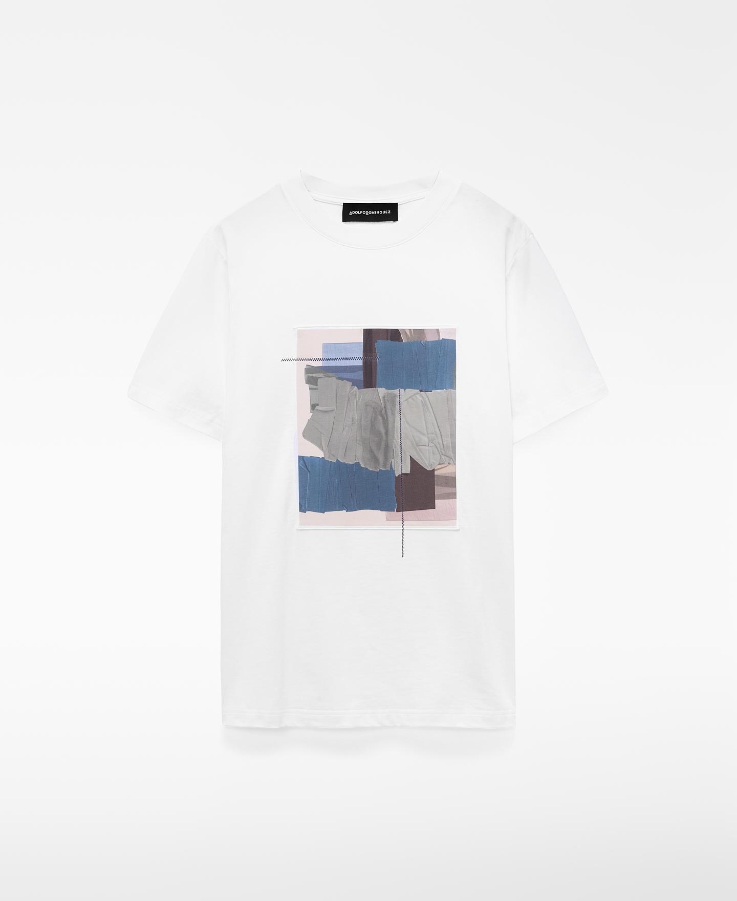 T-shirt de Manga Curta de Algodão Relaxed Fit e Gola Redonda Branco-5