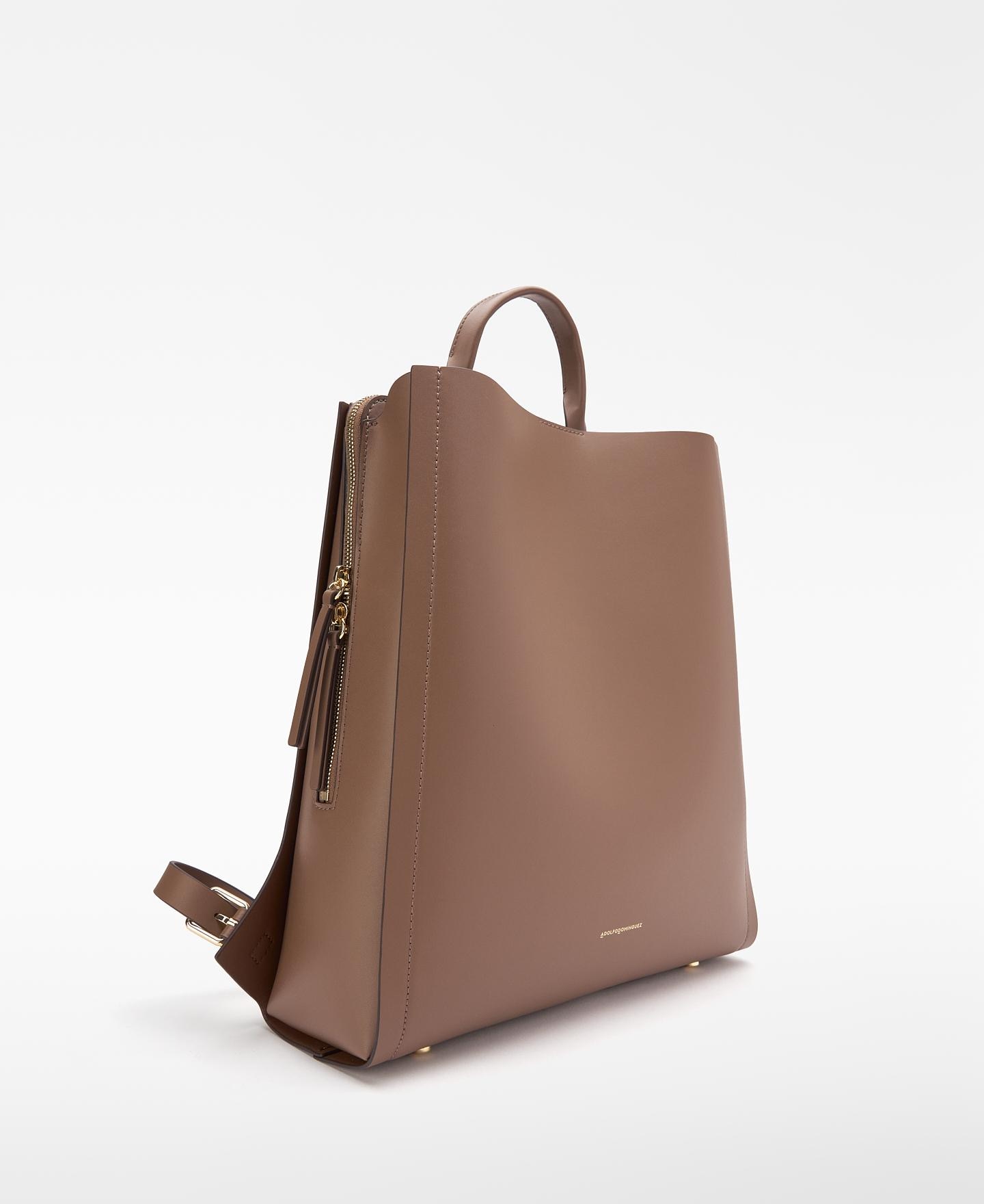 Mochila de Pele Mica Taupe-3