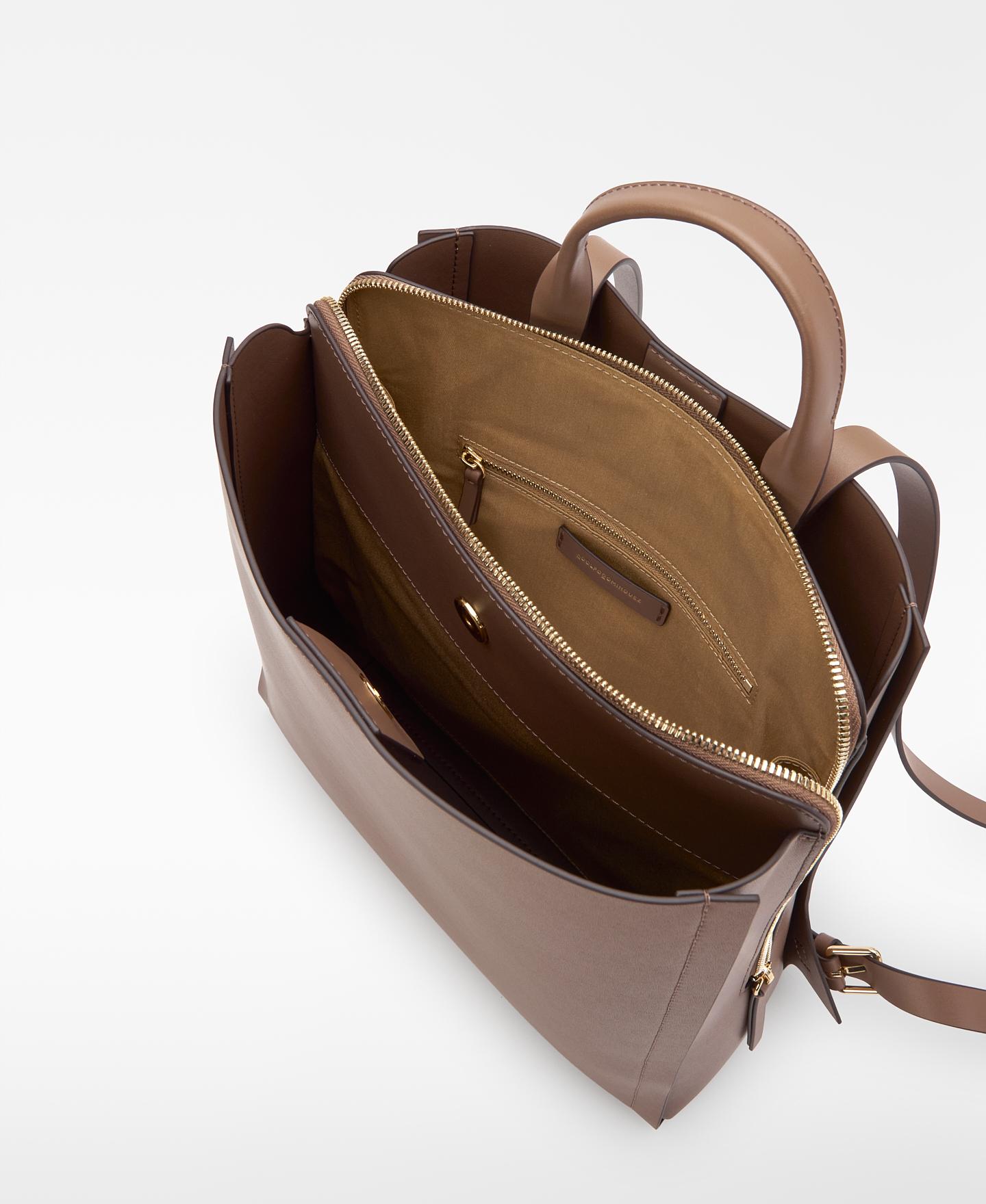 Mochila de Pele Mica Taupe-4