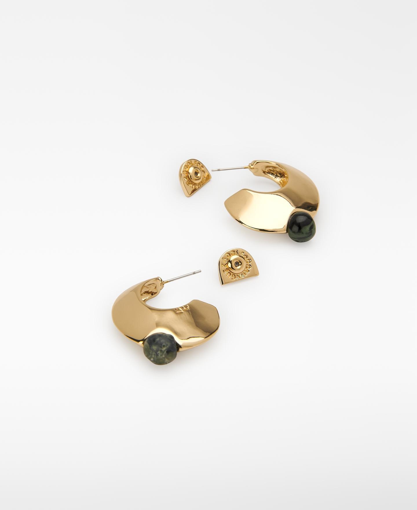 Argolas com Pedra e Fecho Broche Dourado-2