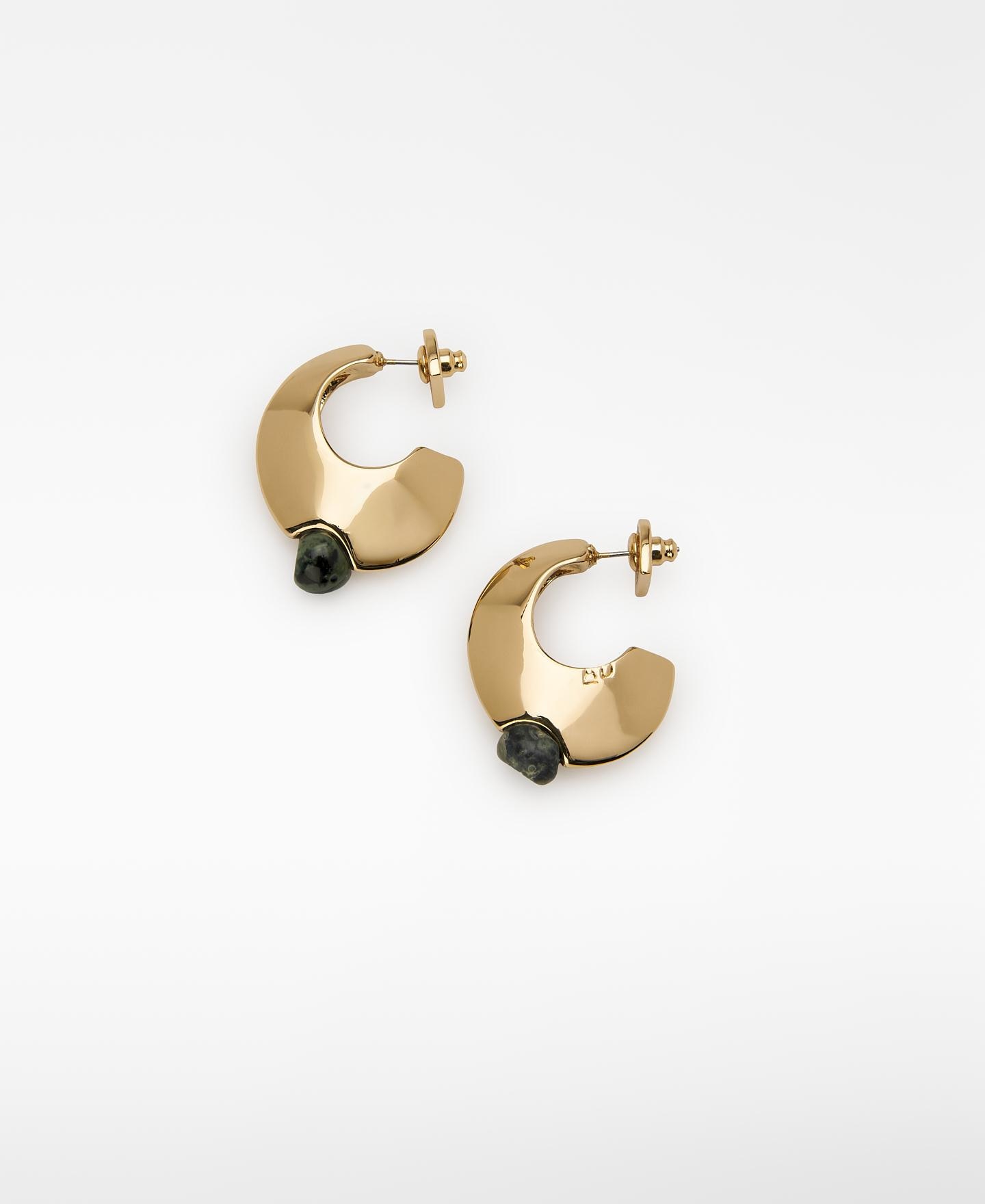 Argolas com Pedra e Fecho Broche Dourado-3