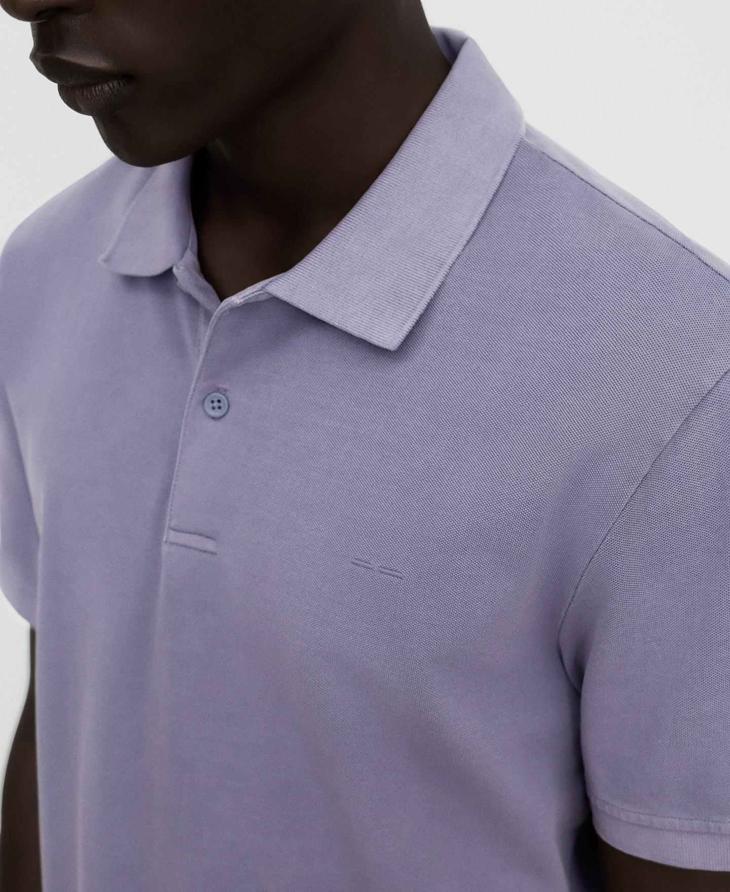 Polo Regular Fit Piqué Lavado Algodão Azul-4