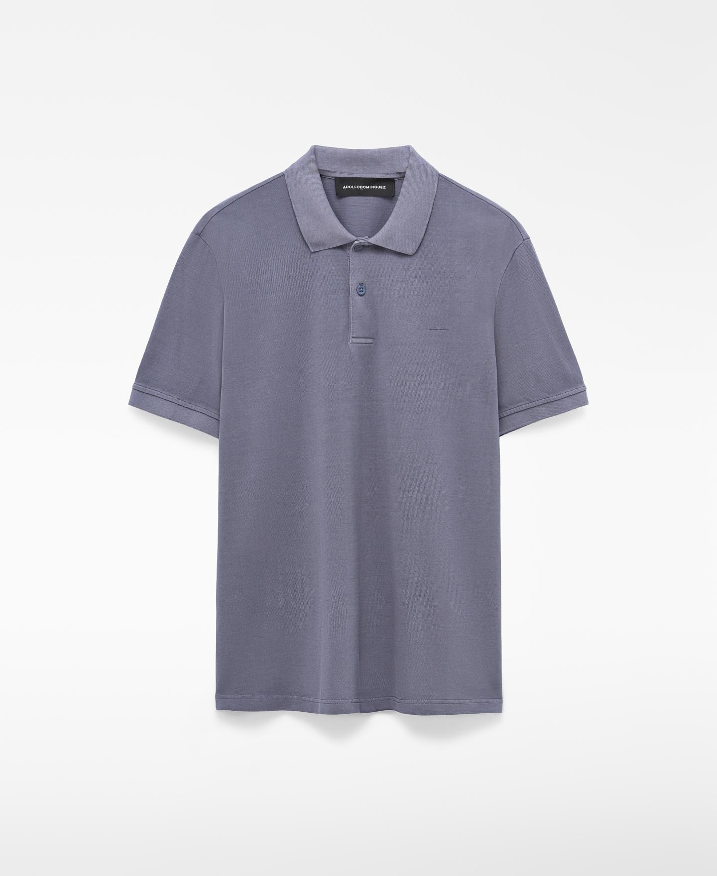 Polo Regular Fit Piqué Lavado Algodão Azul-5