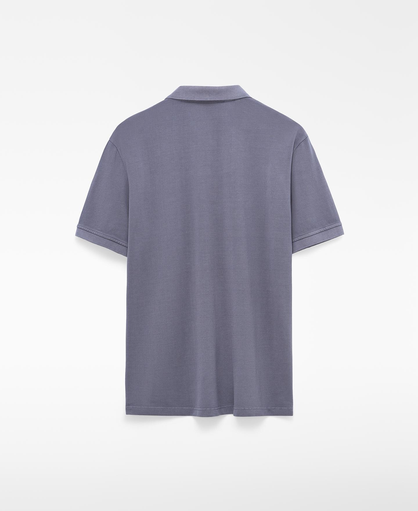 Polo Regular Fit Piqué Lavado Algodão Azul-6