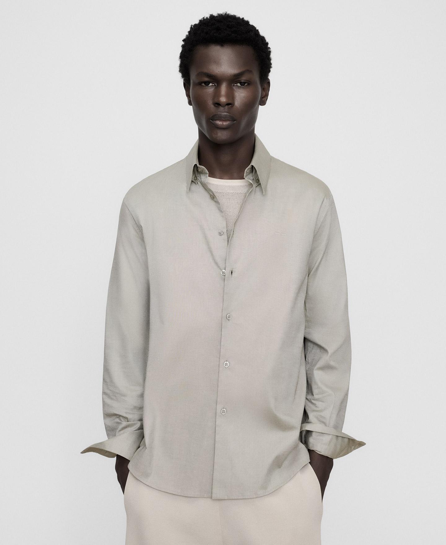 Imagem 0 de Camisa Regular Fit com Algodão e Gola Italiana