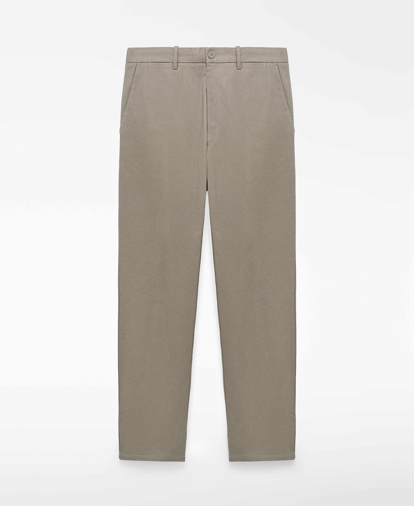 Calças Regular Fit com Algodão Cinzento-claro-5