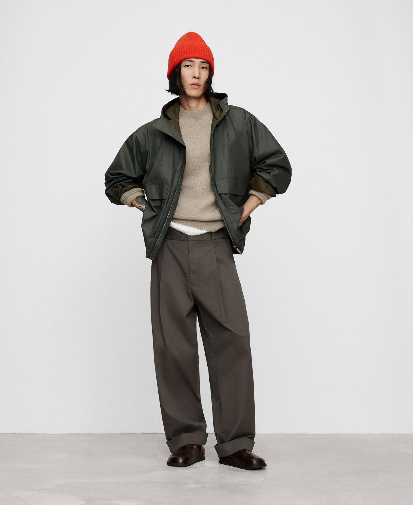 Parka de Algodão com Capuz Caqui-2