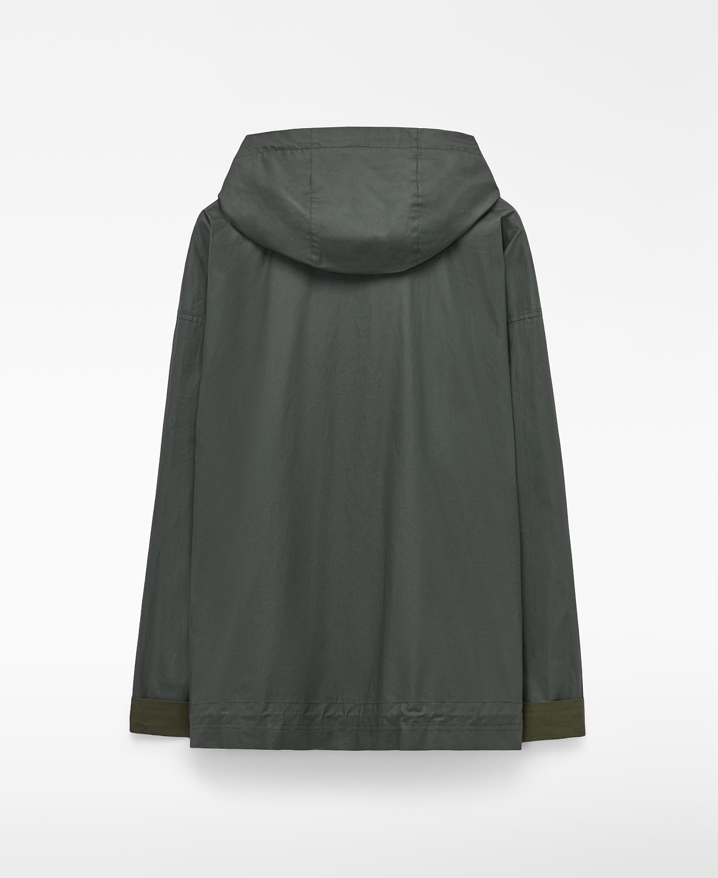 Parka de Algodão com Capuz Caqui-6