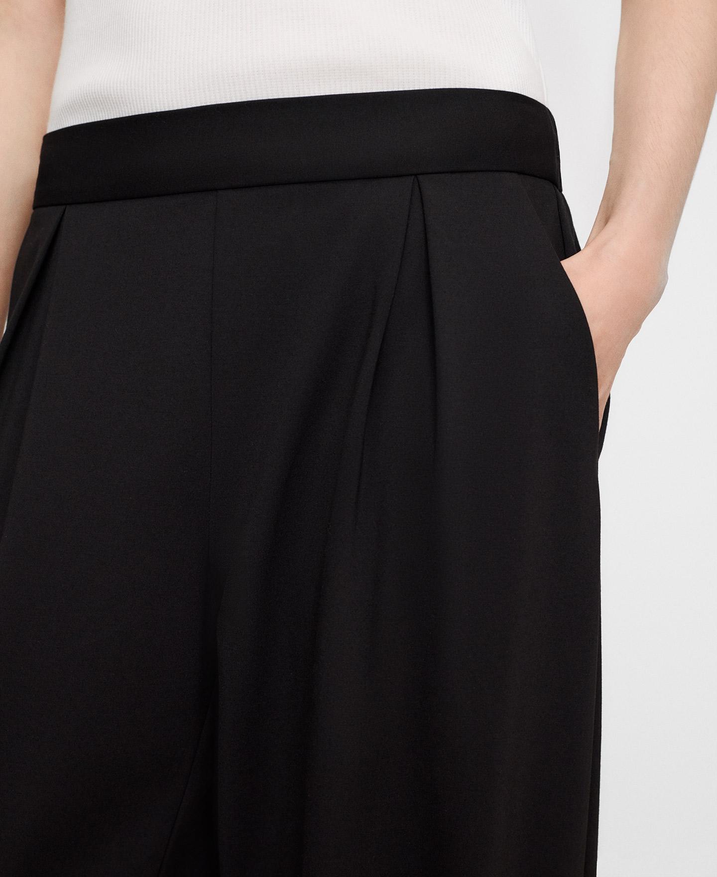 Calças Jogger de Pregas com Modal Preto-4