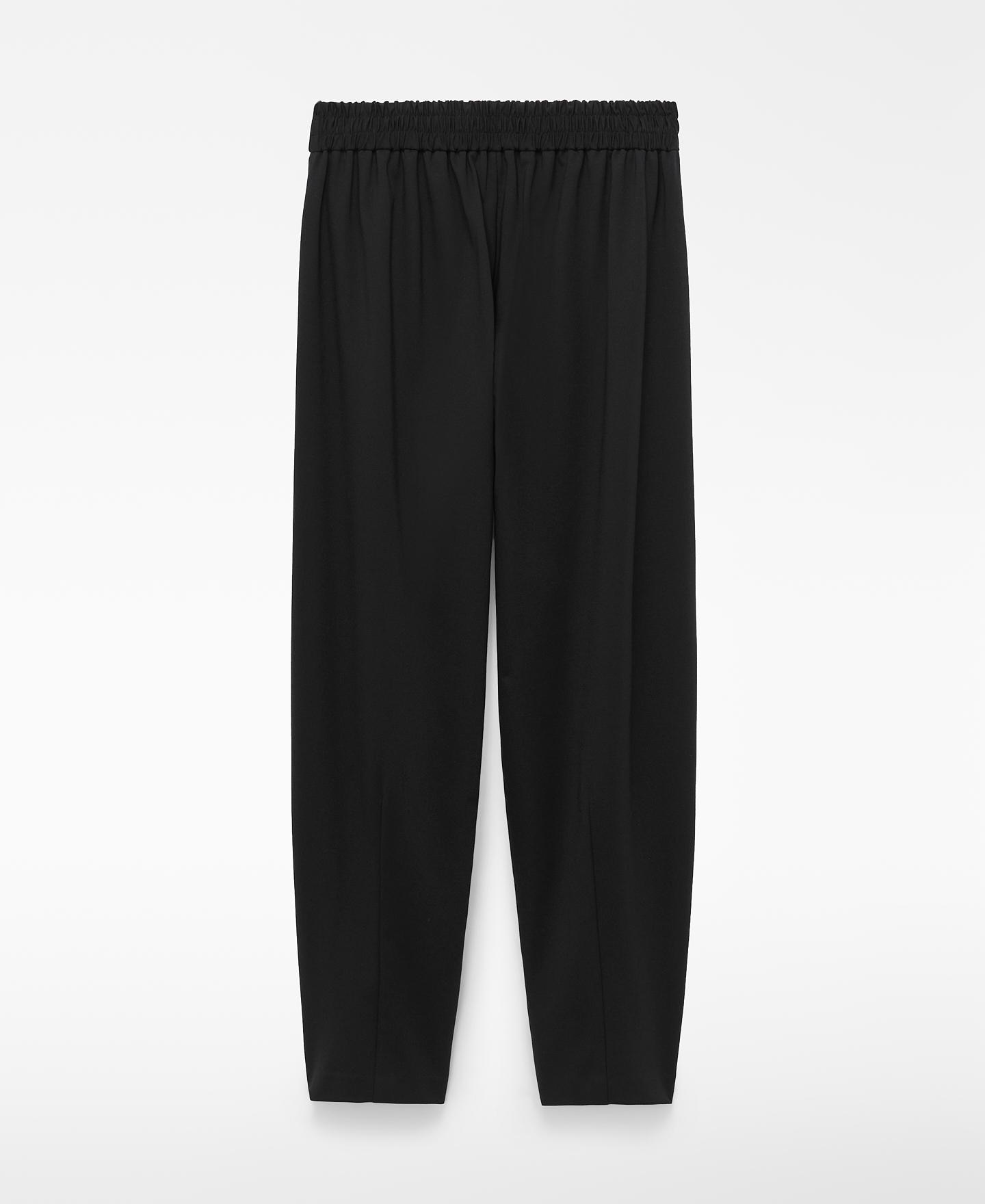 Calças Jogger de Pregas com Modal Preto-6