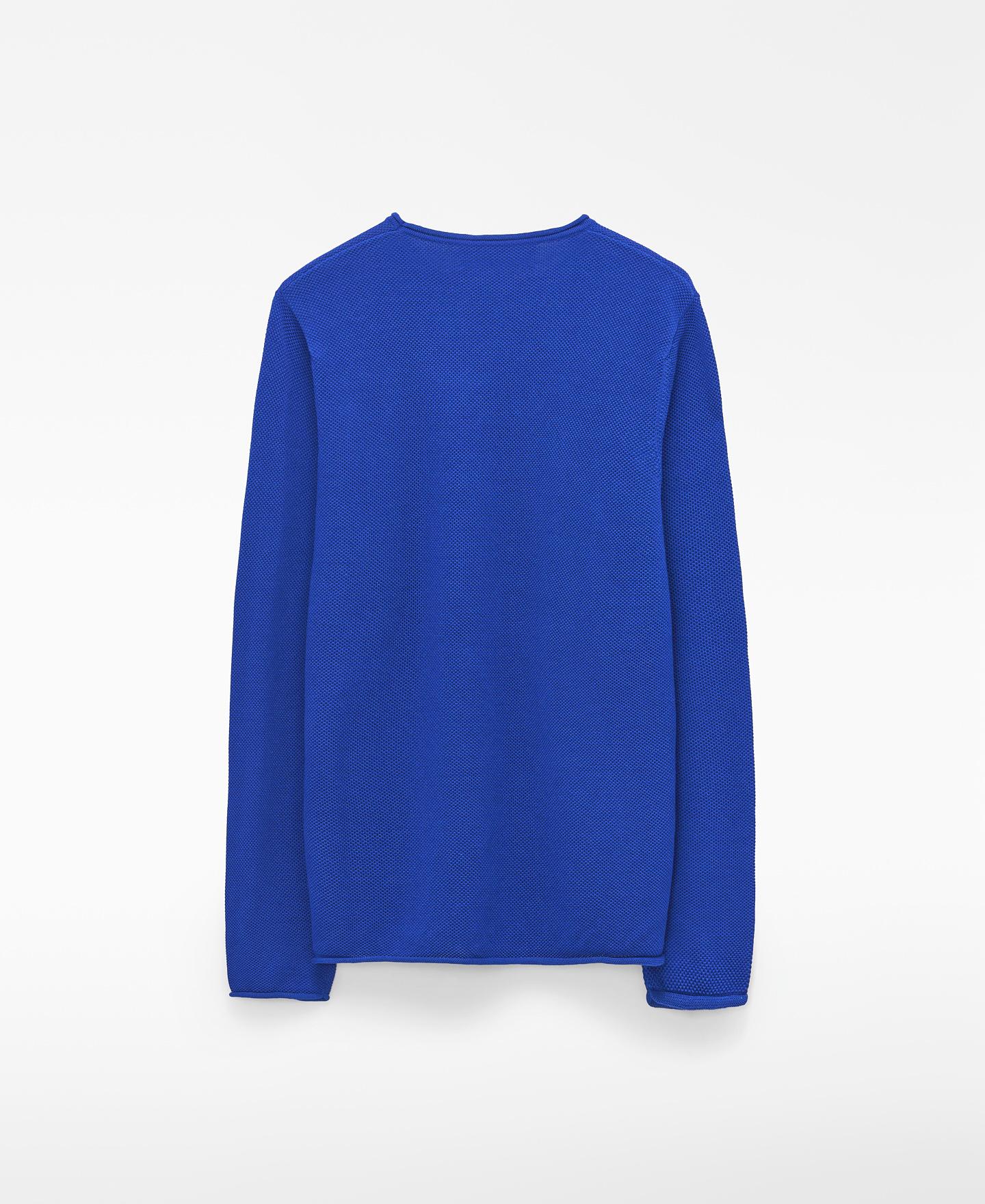 Camisola em Algodão e Linho com Gola Rolo Azul-cobalto-6