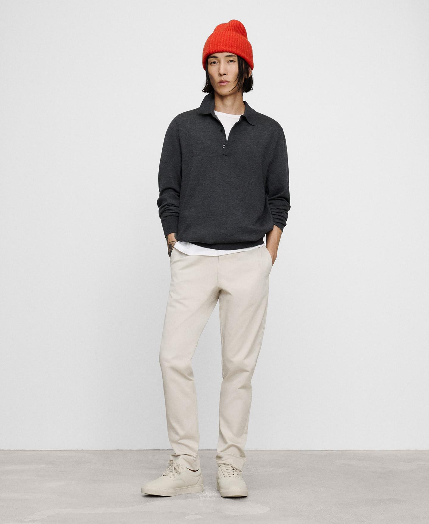 Calças Chino Slim Fit em Algodão Branco-gelo-2