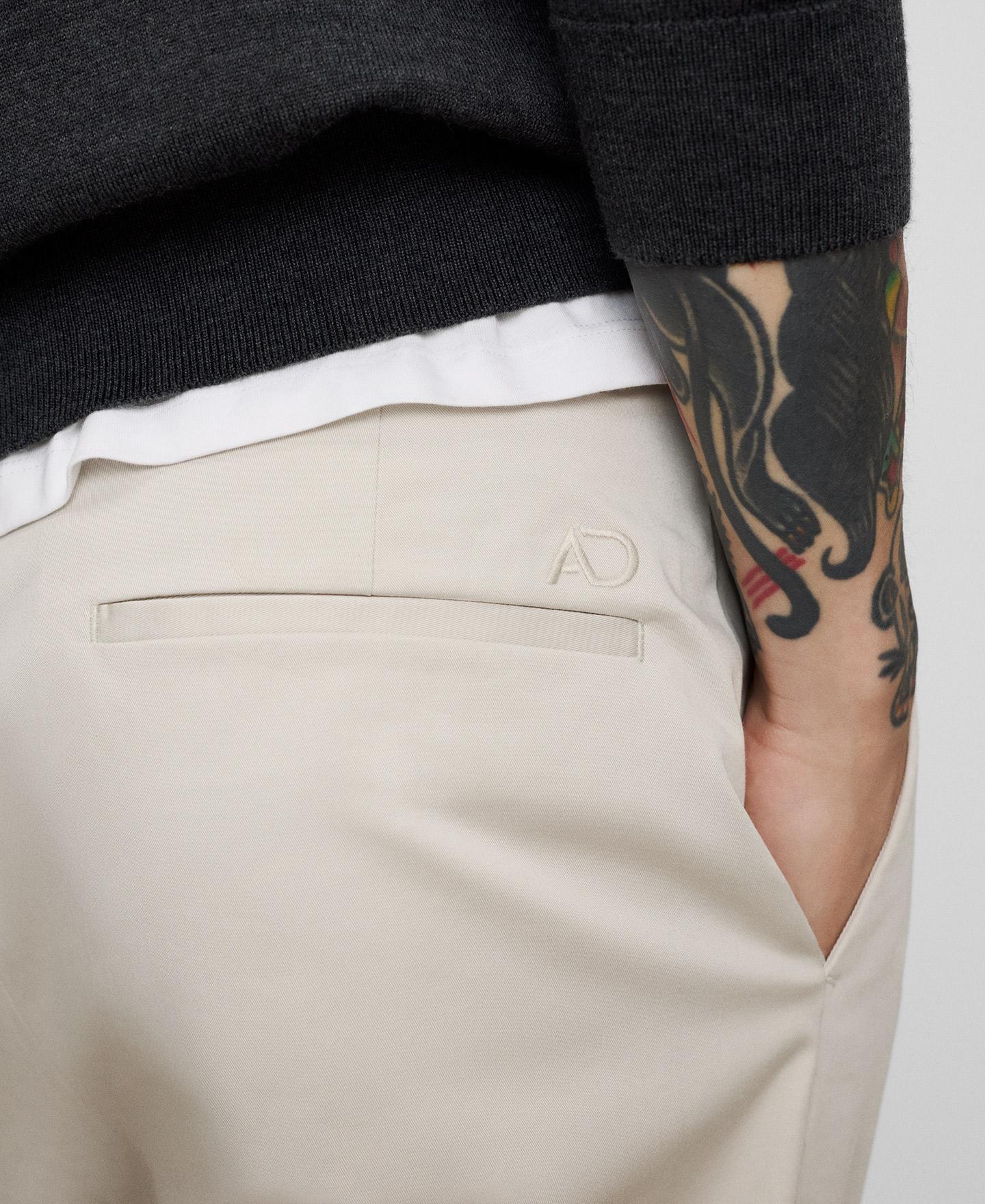 Calças Chino Slim Fit em Algodão Branco-gelo-4