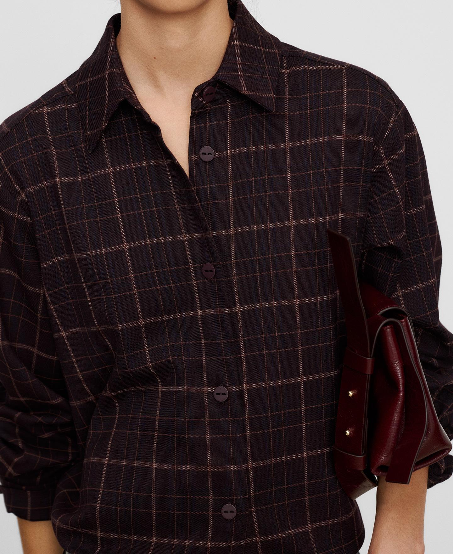 Camisa Ampla de Manga Comprida Vermelho-4