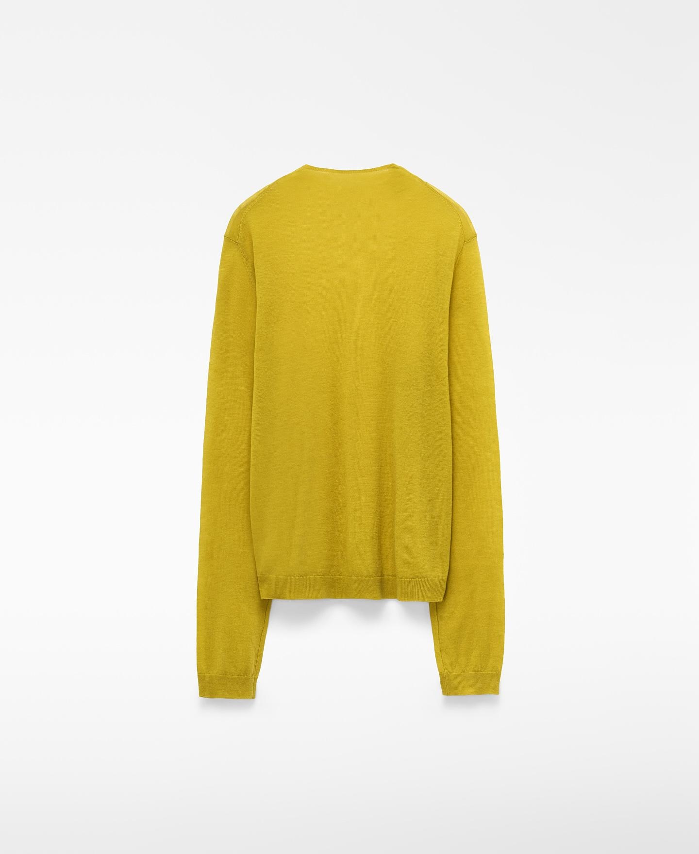 Camisola Fina de Lã Merino com Gola Perkins Amarelo-6