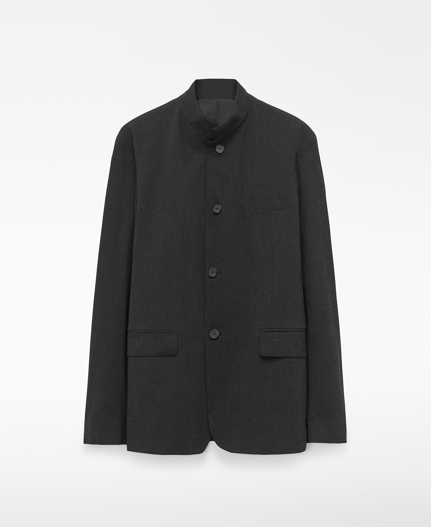 Blazer Sastre com Gola À Padre Preto-5