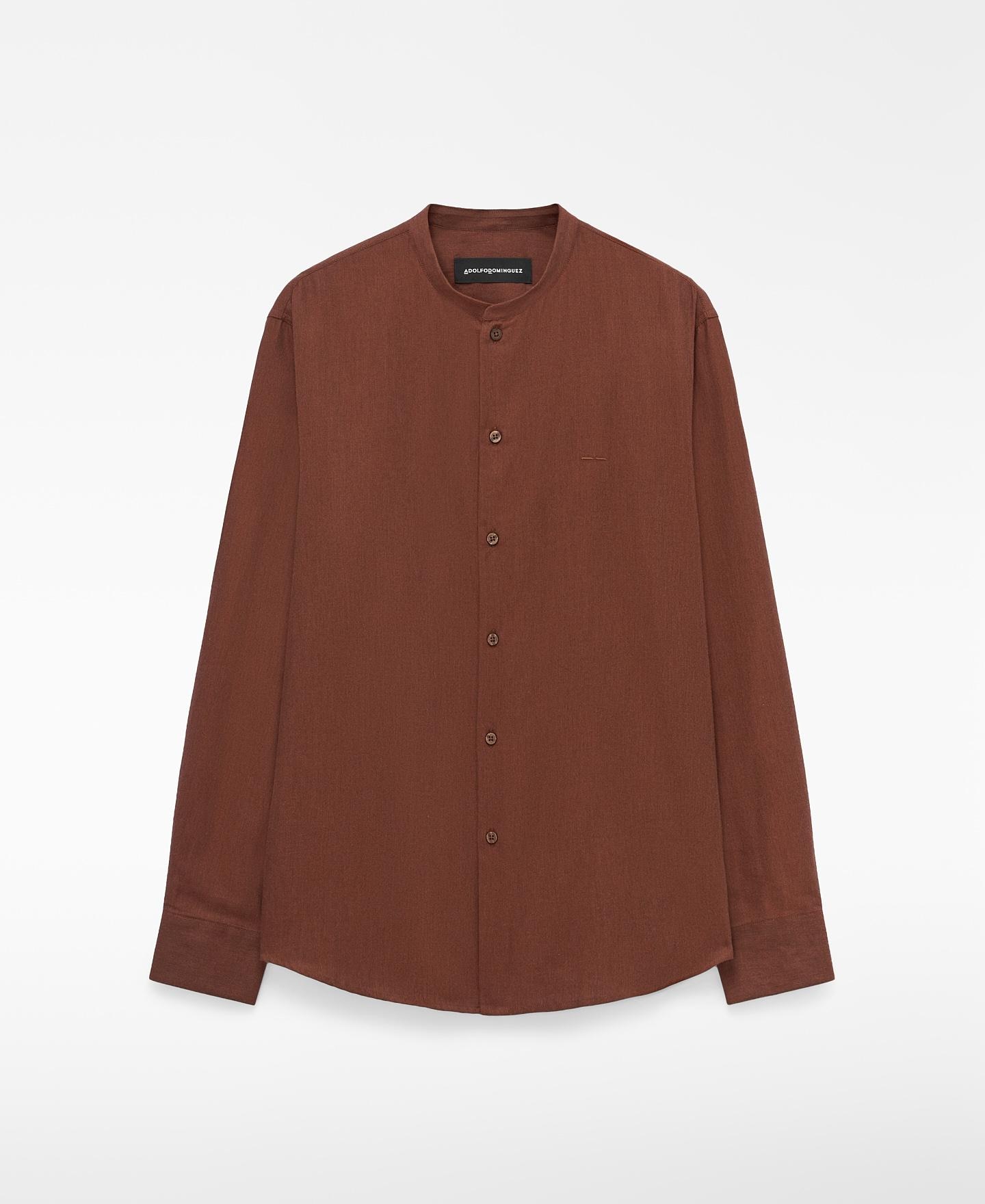 Camisa Regular Fit de Algodão com Gola À Padre Terra-5