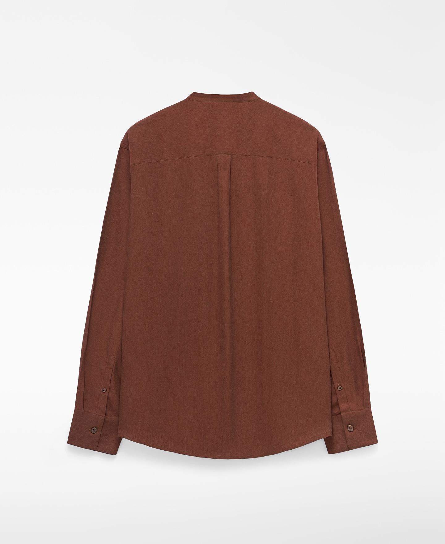 Camisa Regular Fit de Algodão com Gola À Padre Terra-6