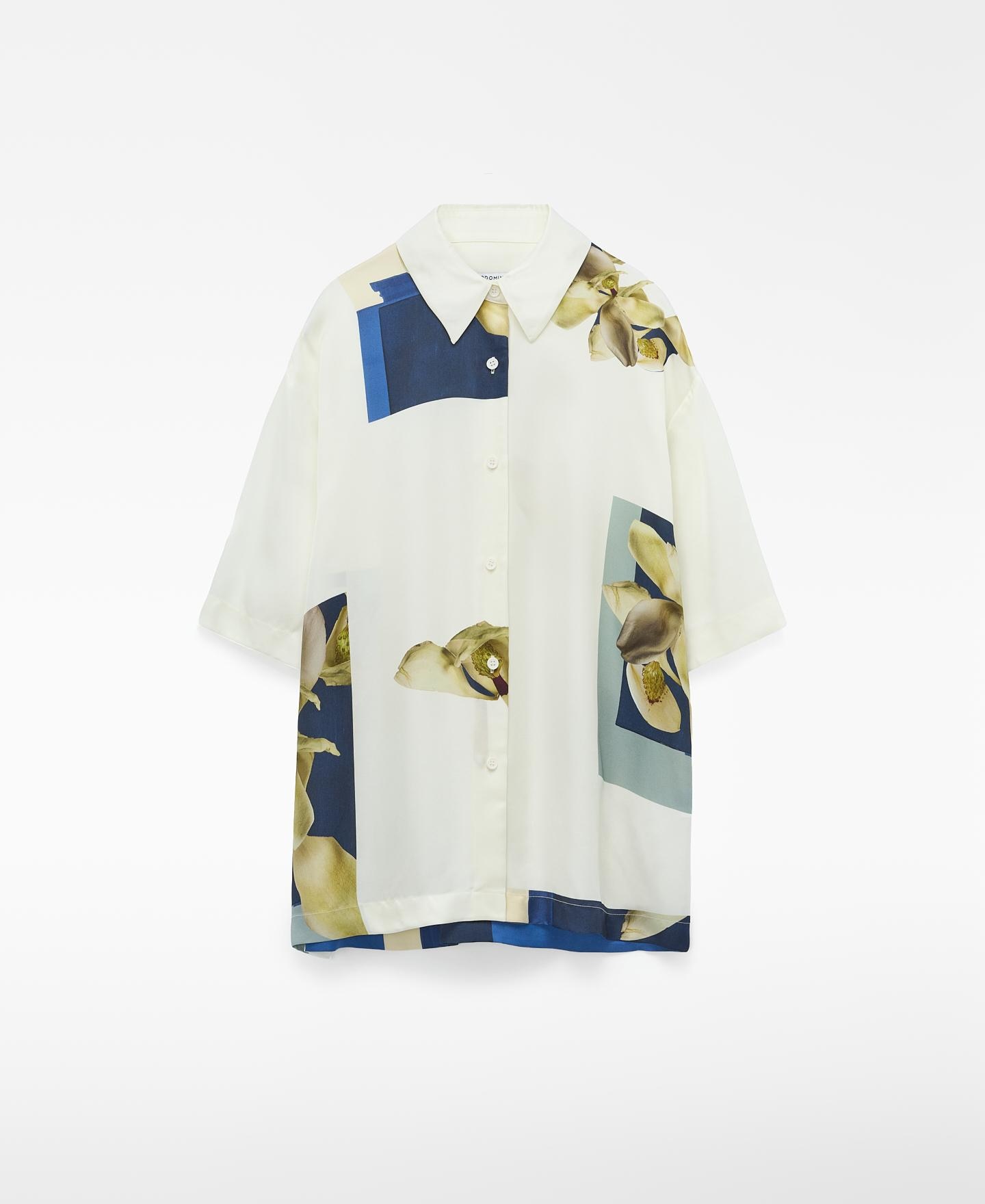 Camisa de Manga Curta com Gola Italiana Multicolor-5