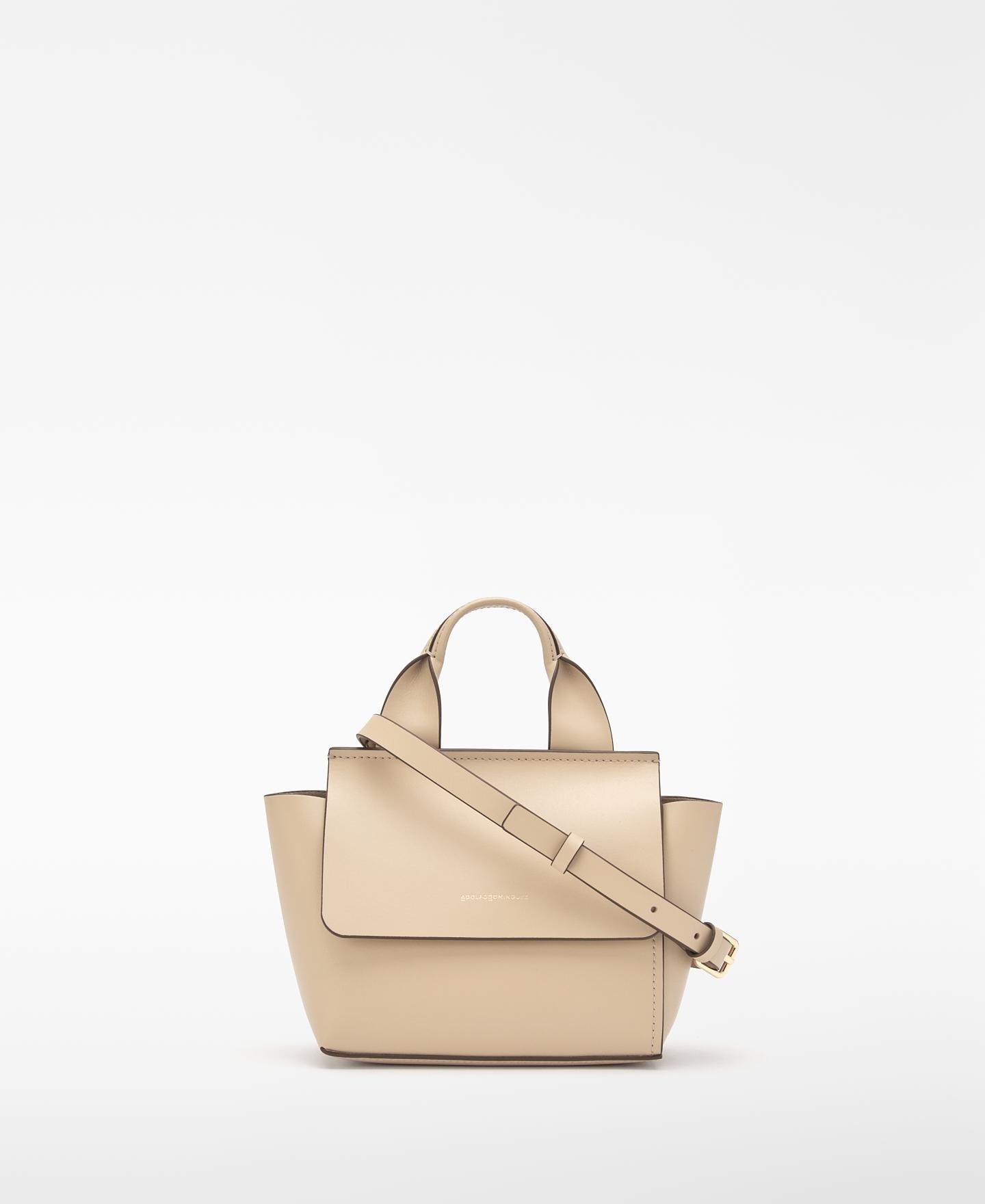 Mala de Mão Citybag Mini Mica de Pele Creme-1