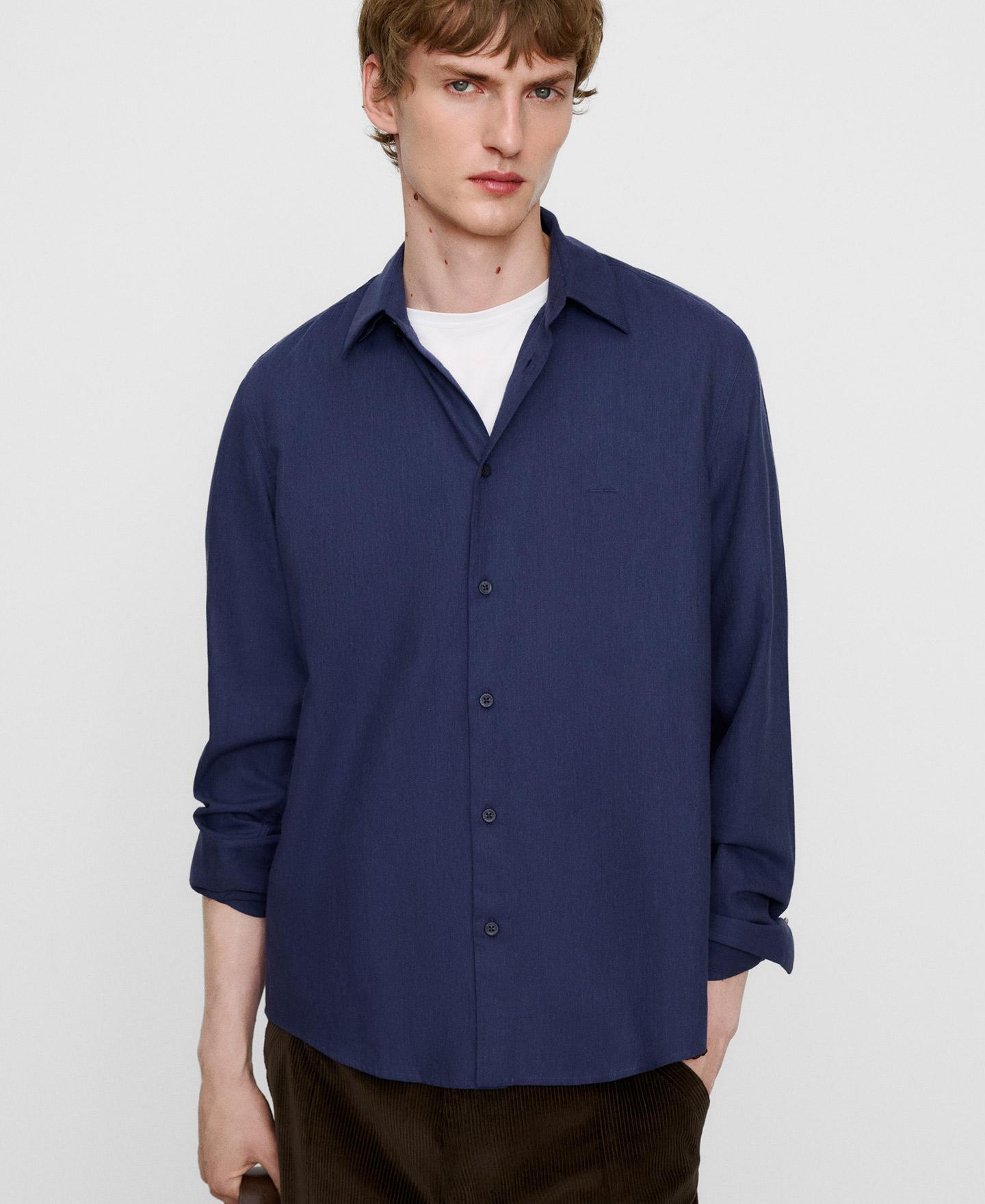 Imagem 0 de Camisa Regular Fit de Algodão com Gola Italiana