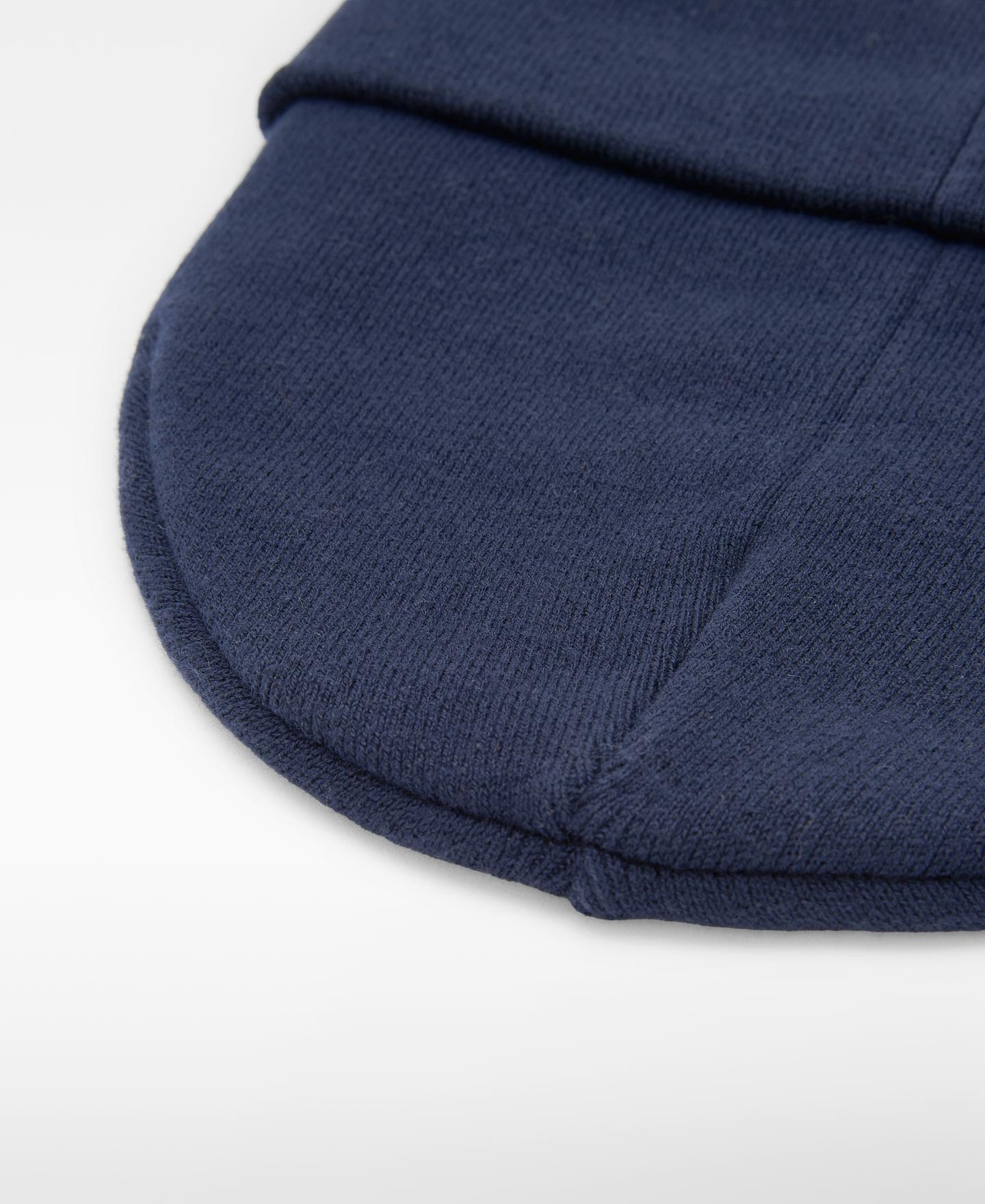 Chapéu Beanie em Canelado de Algodão Azul-marinho-3