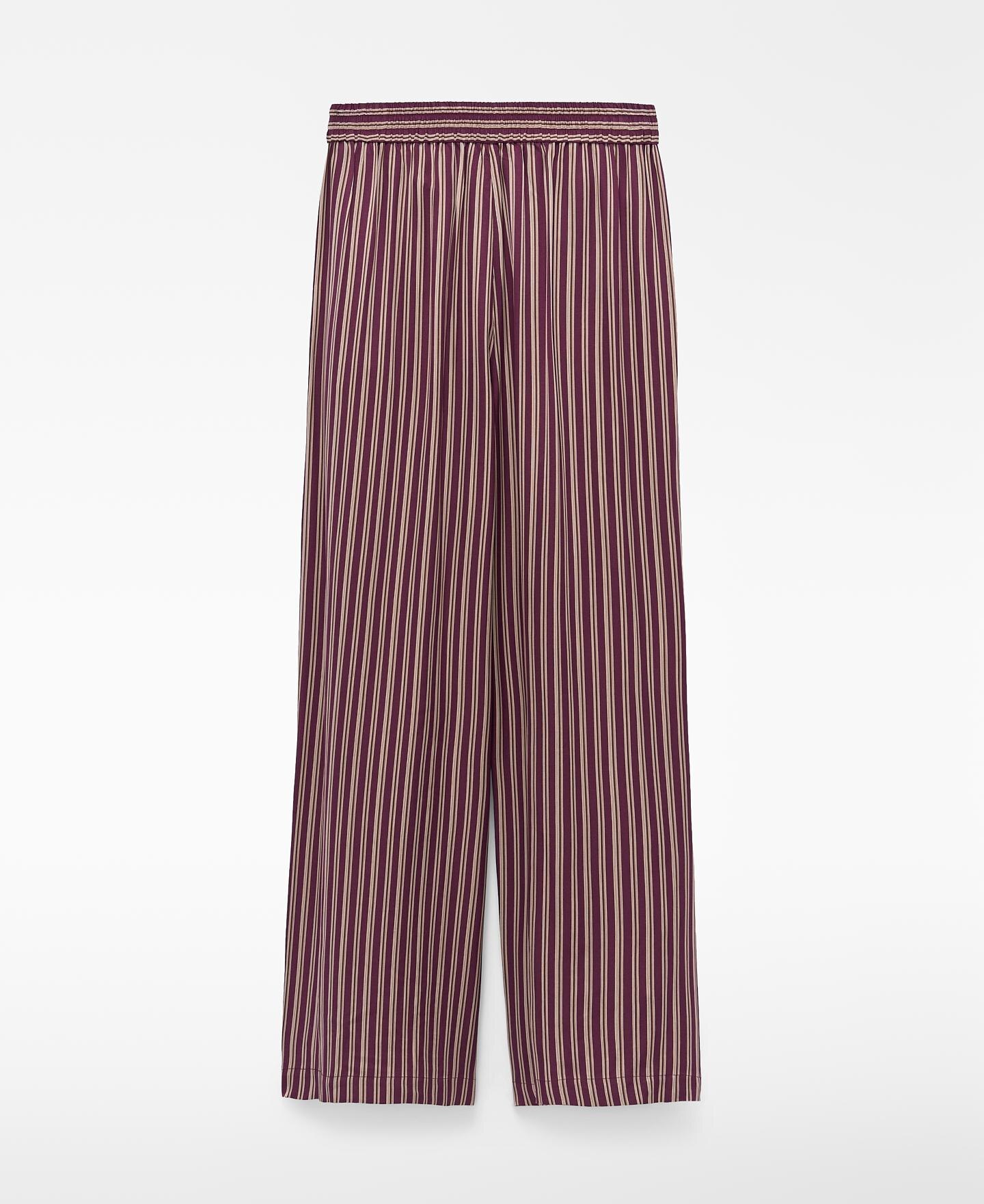 Calças com Corte a Direito Às Riscas Multicolor-6