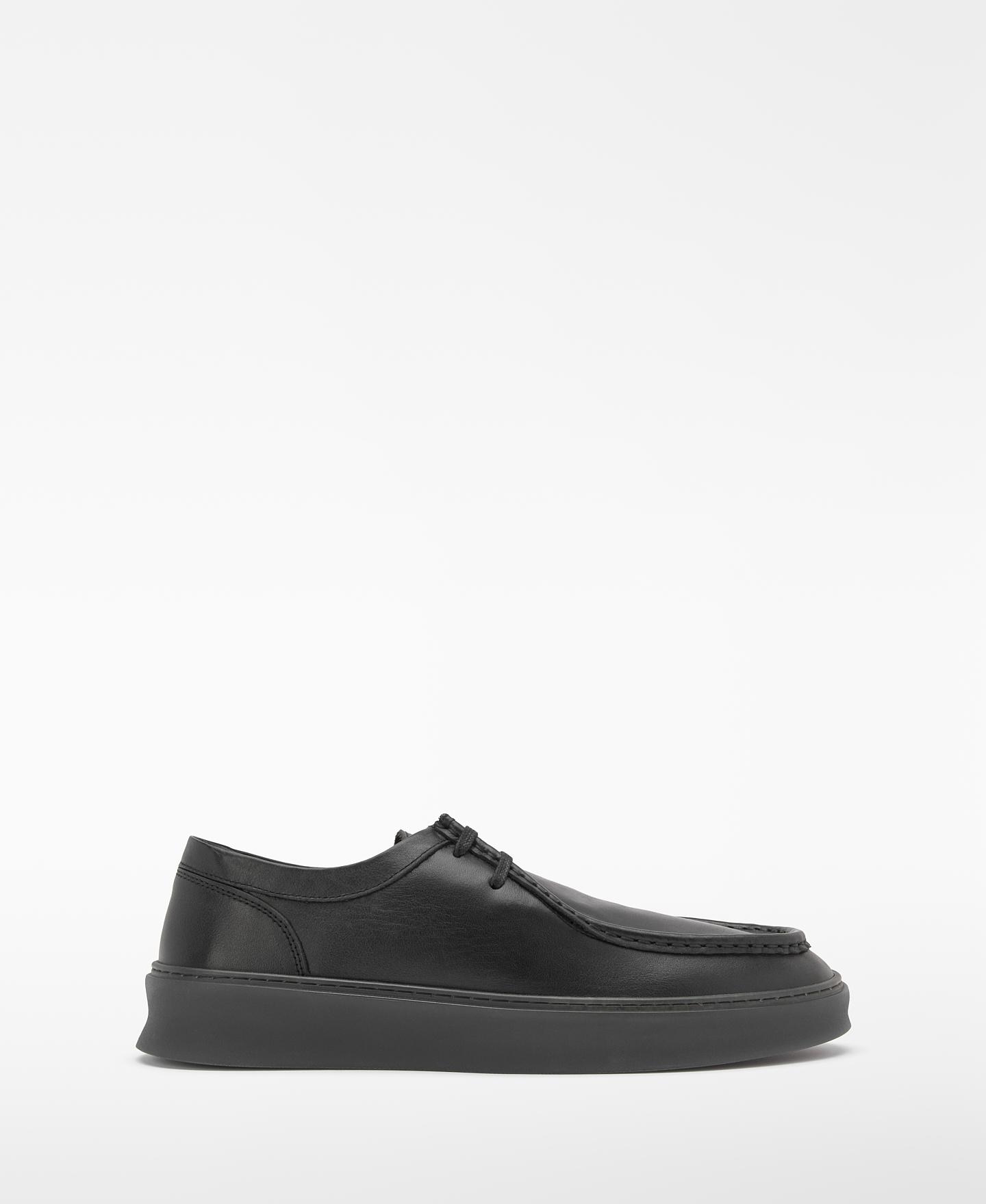 Bluchers Tipo Paraboot em Pele de Curtição Responsável Preto-1