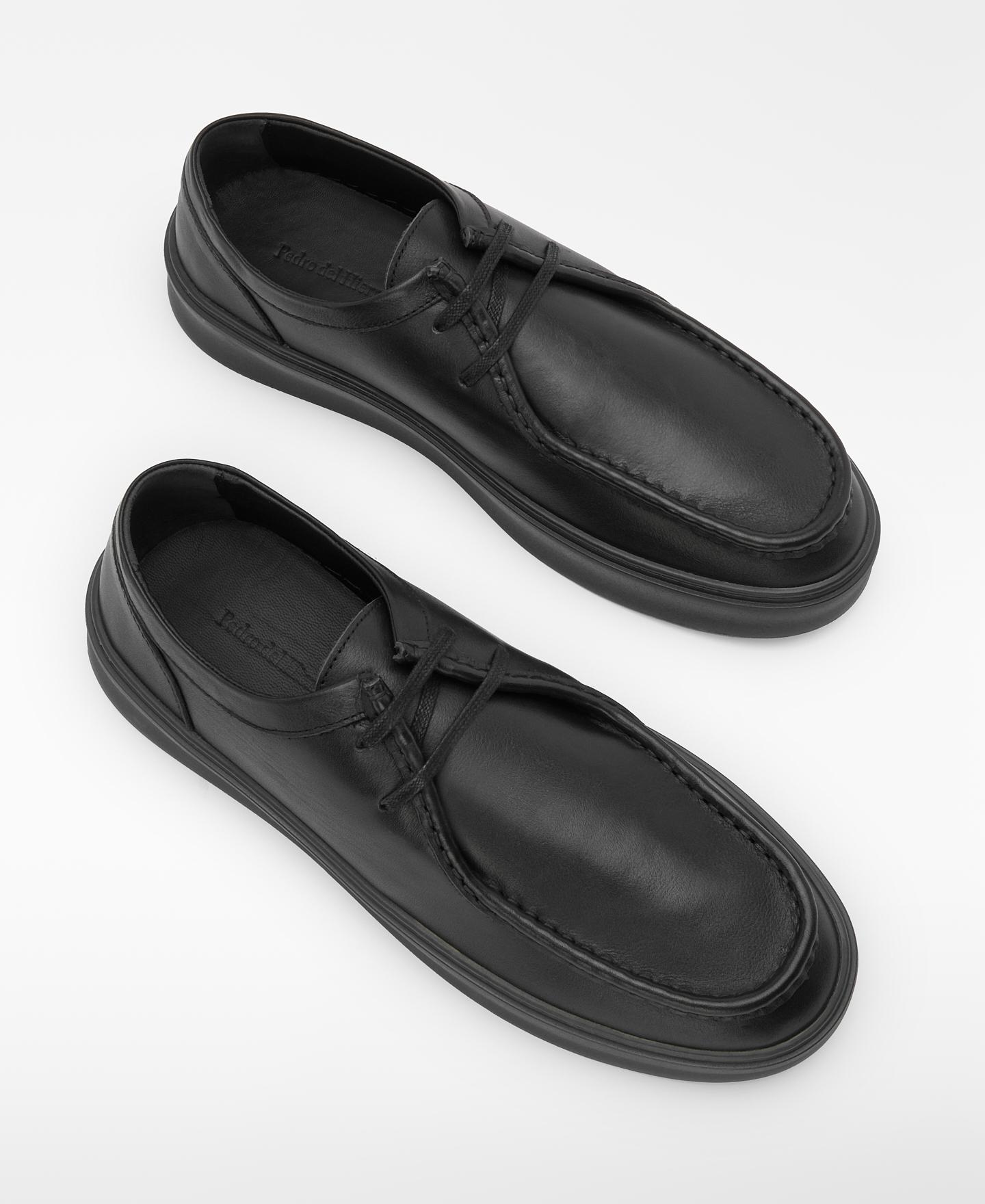 Bluchers Tipo Paraboot em Pele de Curtição Responsável Preto-2