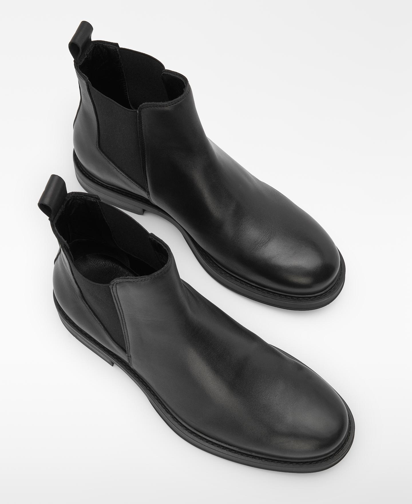 Botins Chelsea em Pele Preto-2