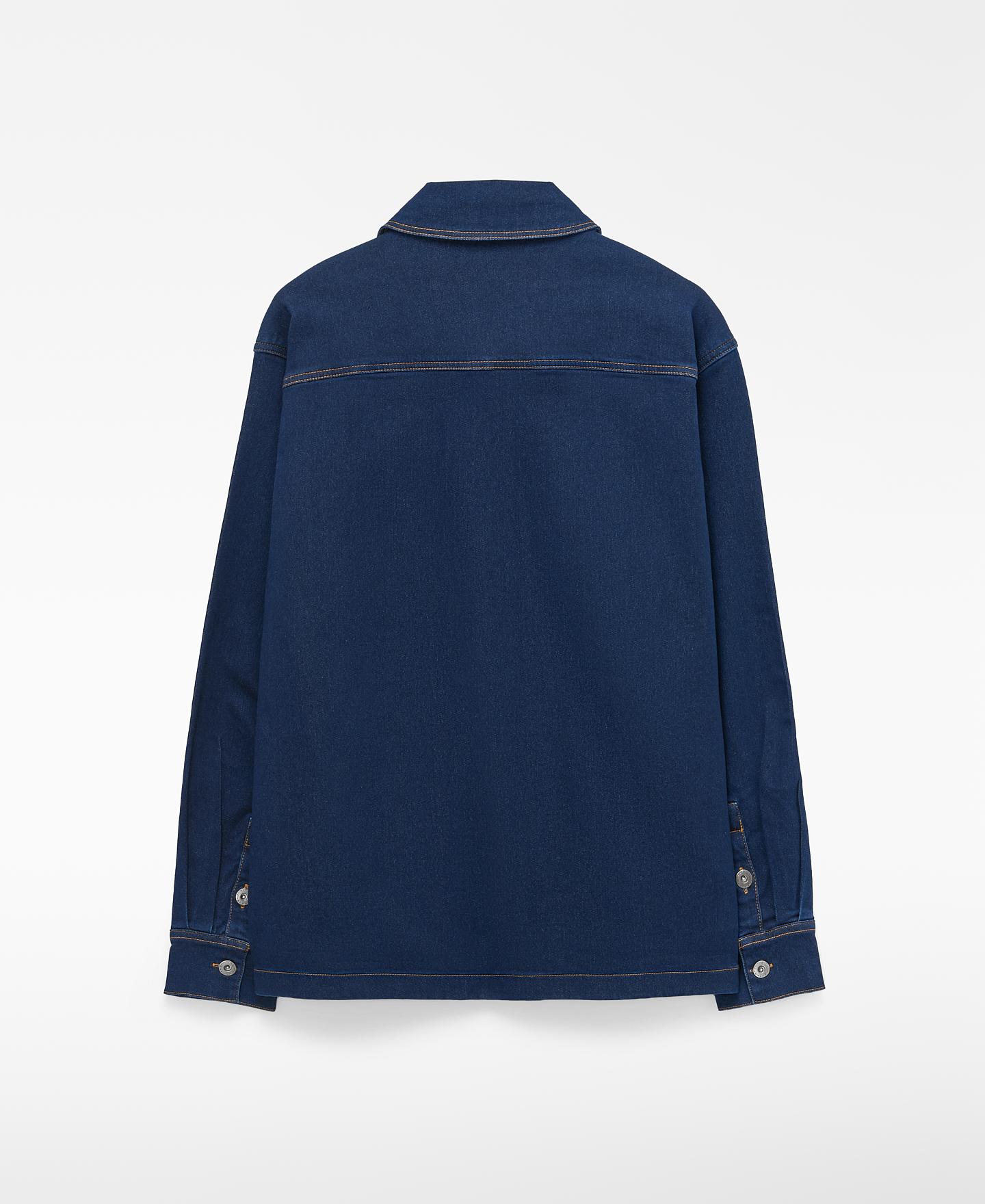 Sobrecamisa com Algodão e Gola Italiana Azul-marinho-2