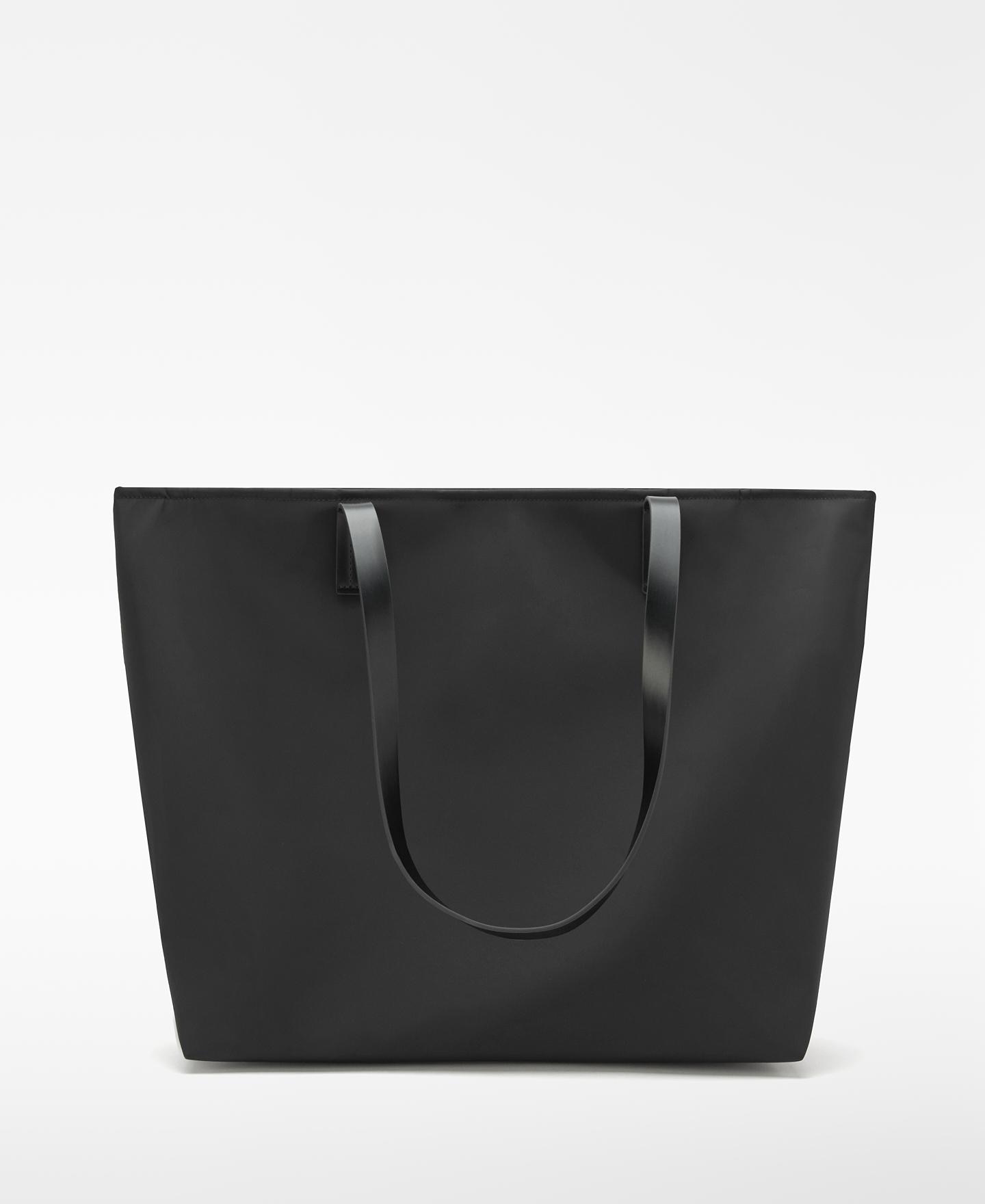 Mala Shopper Grande com Alças de Ombro Preto-2