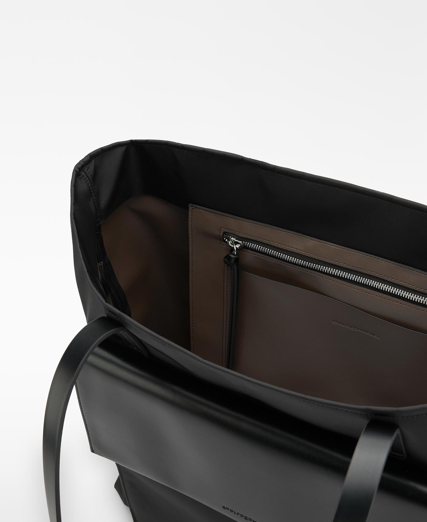 Mala Shopper Grande com Alças de Ombro Preto-4