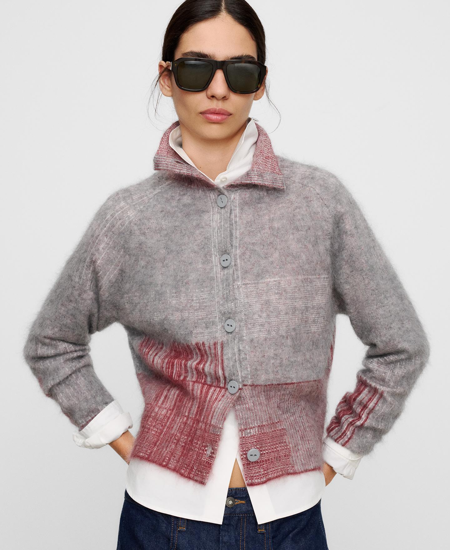 Imagem 0 de Cardigan com Botões Frontais de Mohair e Lã Merino